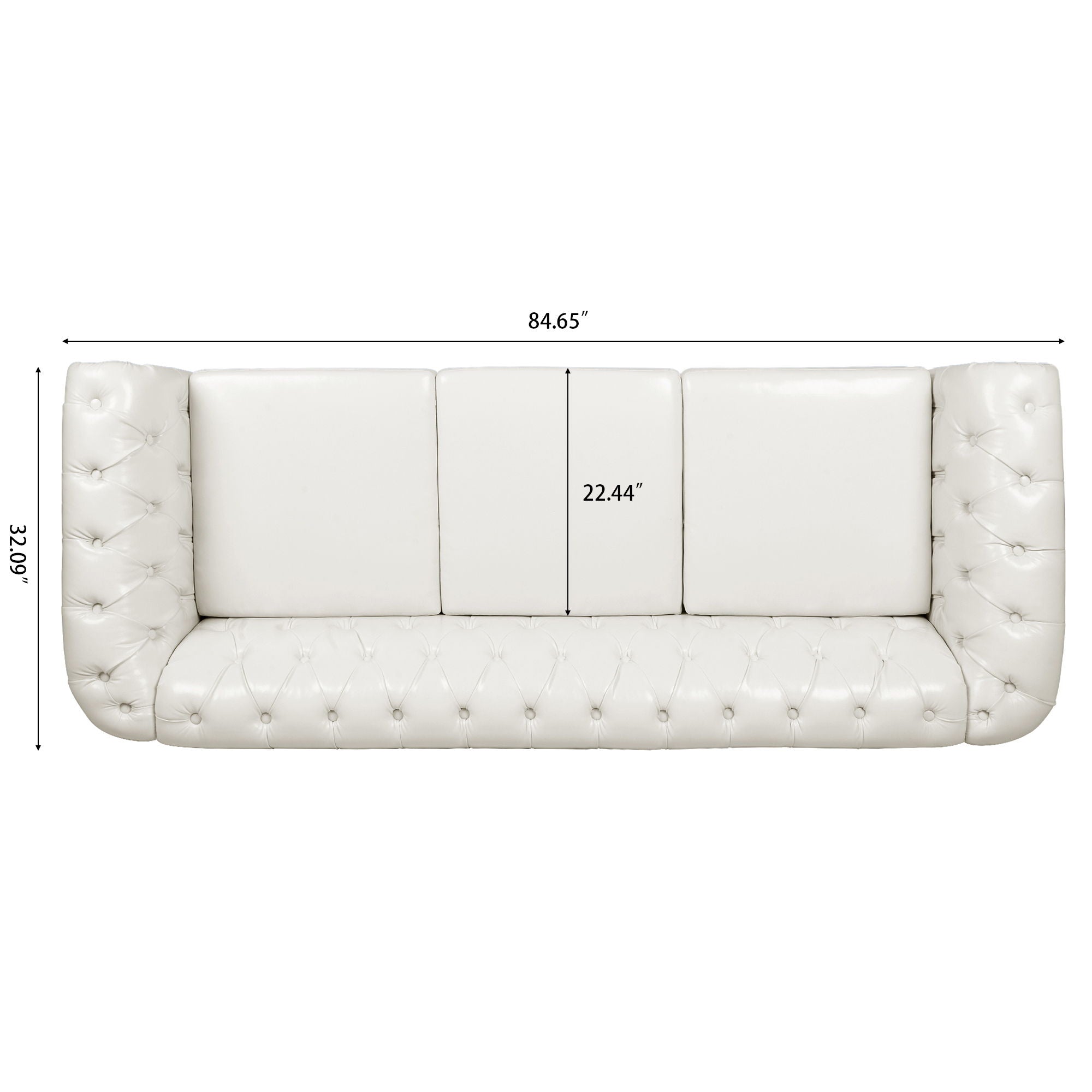 Rolled Arm Chesterfield 3 Seater Sofa - Best Buy Furniture