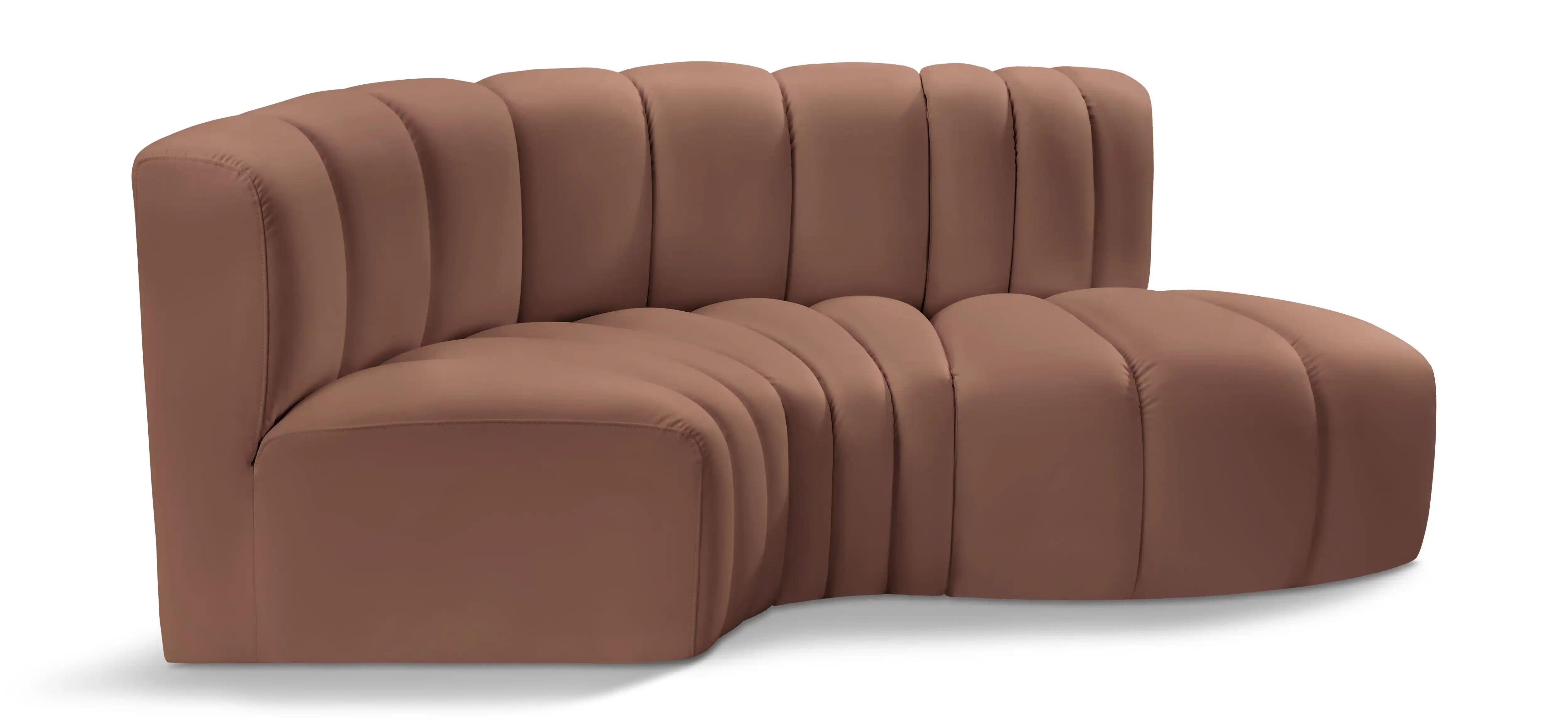 Arc - Faux Leather 3 Piece Modular L-Shaped Sofa - Best Buy Furniture