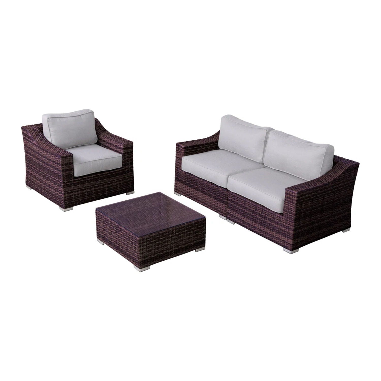 Outdoor Wicker Conversation Set With Cushions, All Weather - Best Buy Furniture