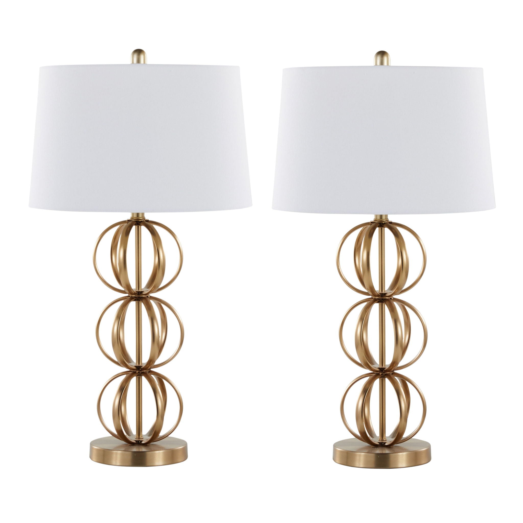 Linx - Contemporary Table Lamp (Set of 2) - Gold / White - Best Buy Furniture