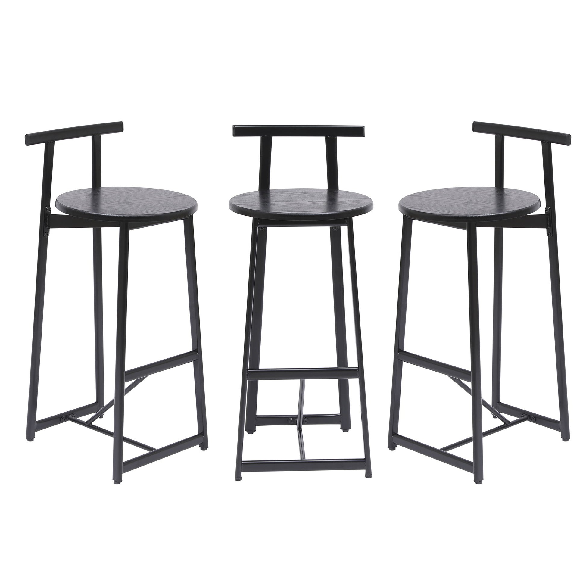 Modern Bar Stools With Backrest For Kitchen (Set of 3) - Best Buy Furniture