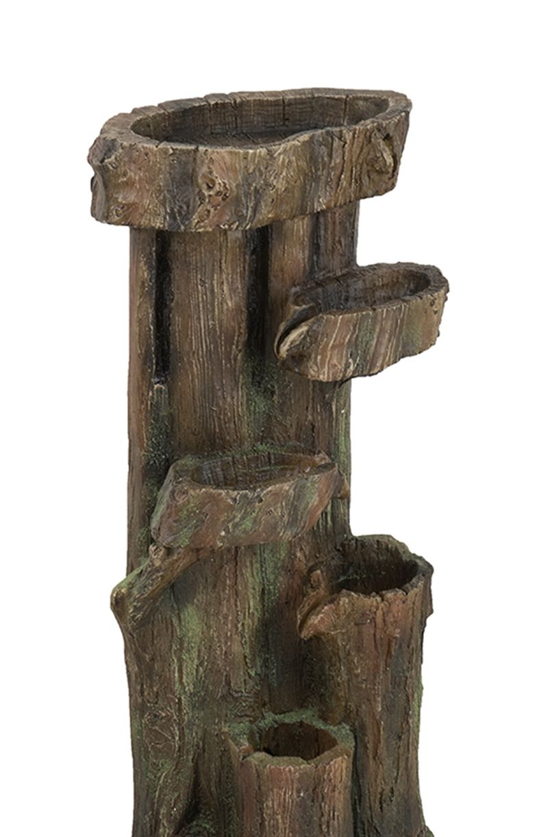 Rustic Decorative Tree Trunk 5 Tier Water Fountain, With Light And Pump, For Indoor And Outdoor - Brown - Best Buy Furniture