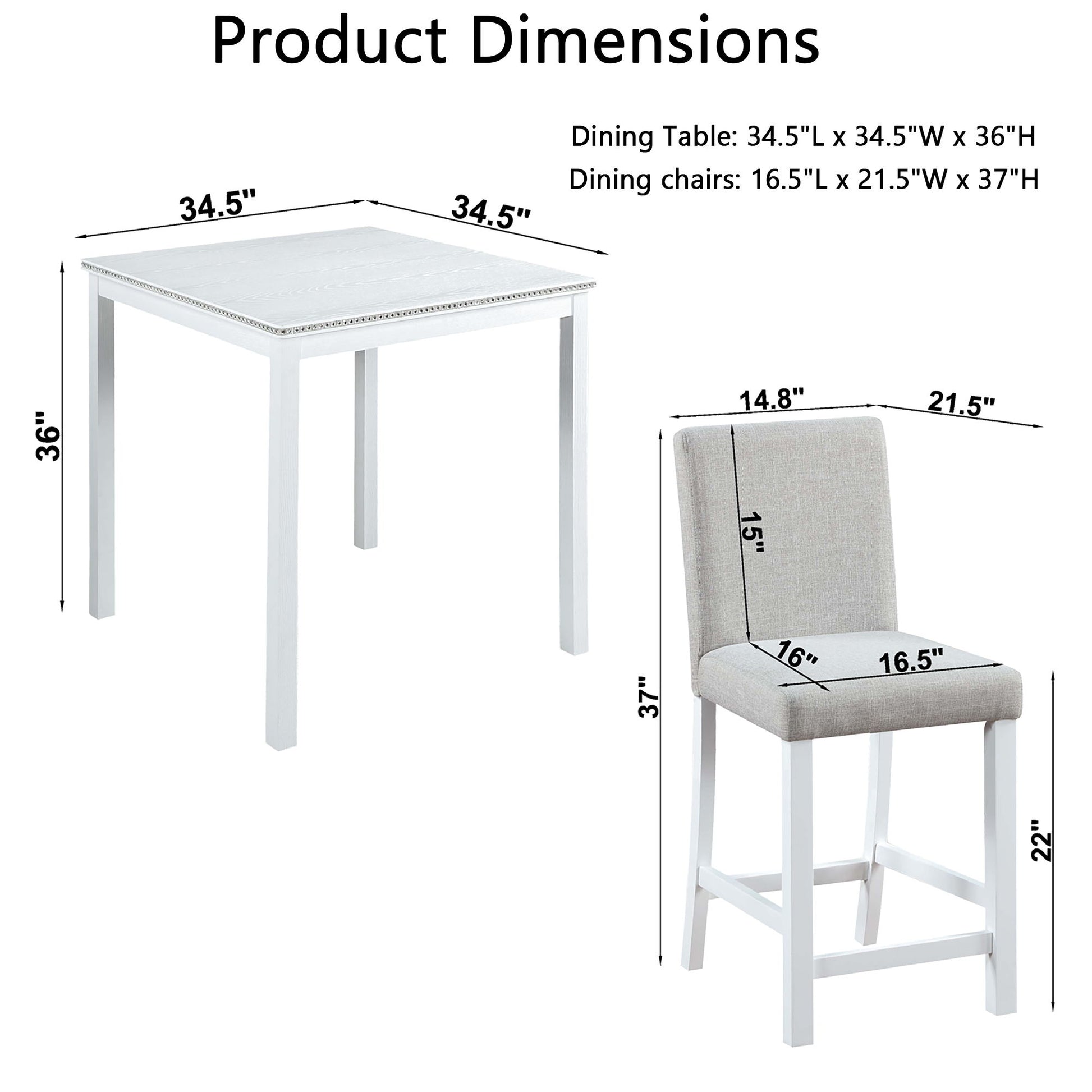 5 Piece Counter Height Table Set, Square Table And 4 Upholstered Chairs - Best Buy Furniture