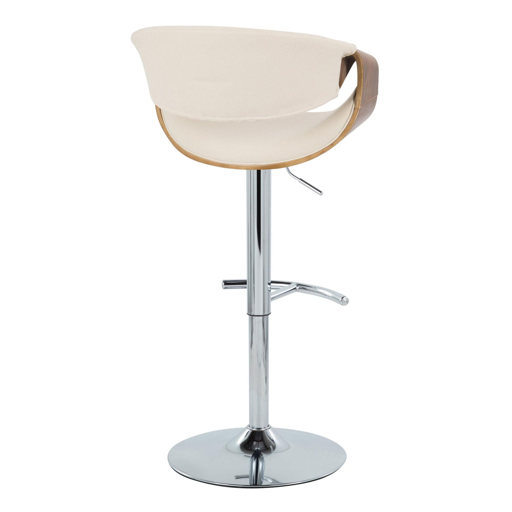 Curvo - Mid Century Modern Adjustable Barstool With Swivel With Rounded T Footrest (Set of 2) - Best Buy Furniture