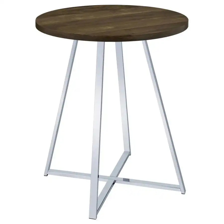 Burkhart - Round Pub Height Bistro Bar Table - Brown Oak - Best Buy Furniture