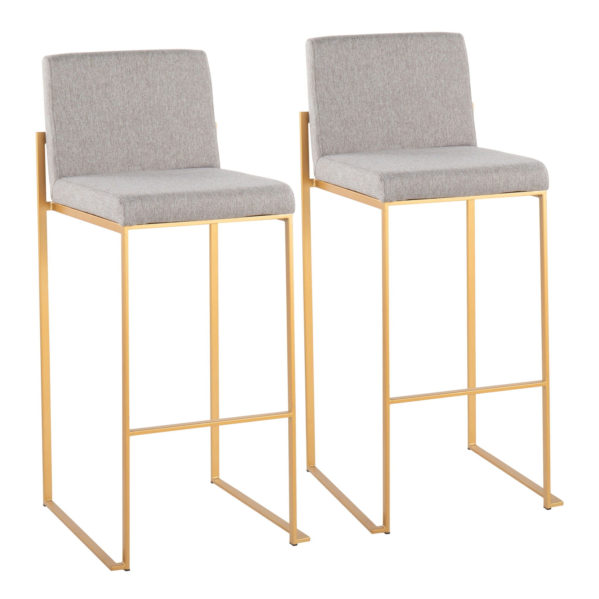 Fuji - Contemporary Design High Back Barstool (Set of 2) - Best Buy Furniture