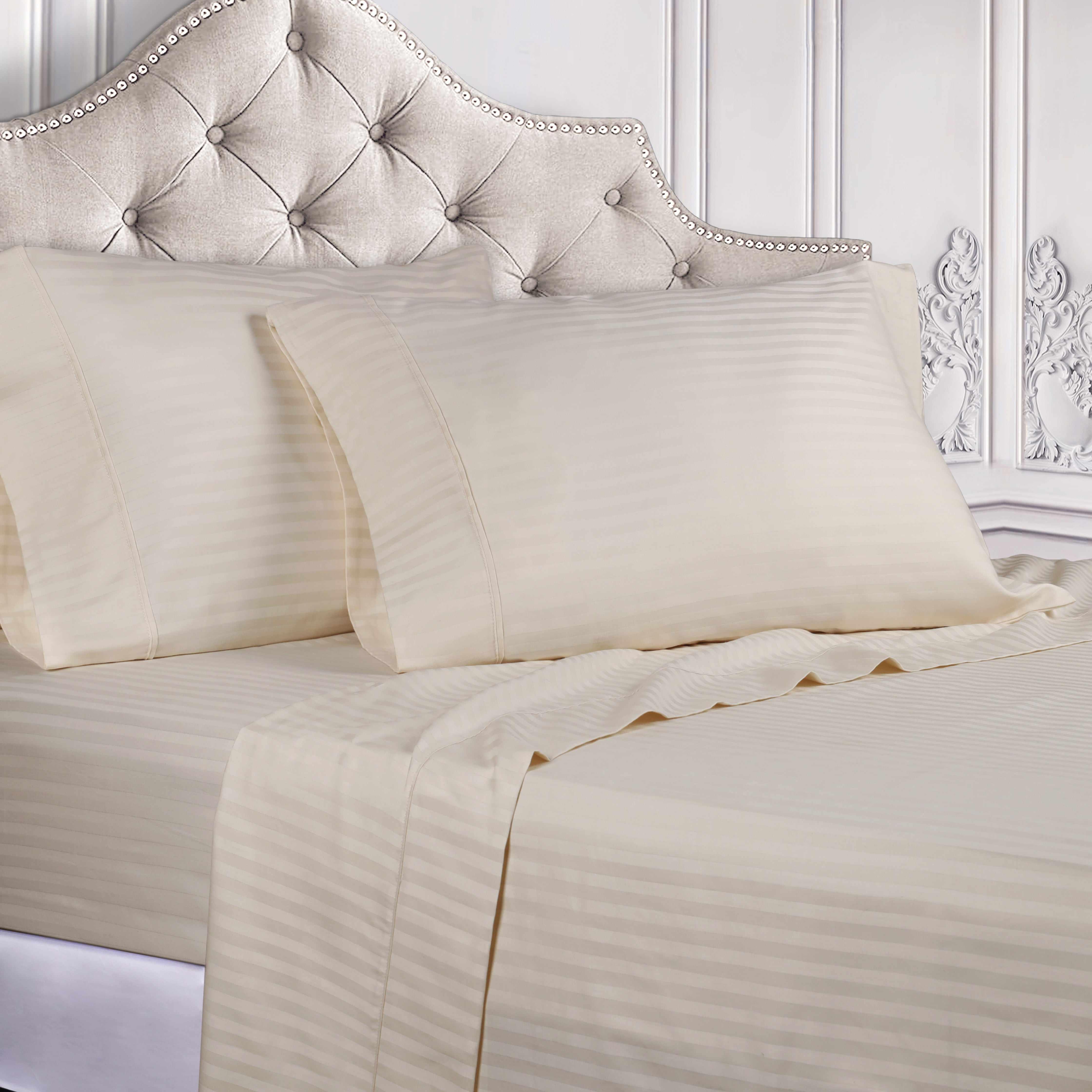 400 Thread Count Egyptian Cotton Sateen Stripe Bed Sheet Set