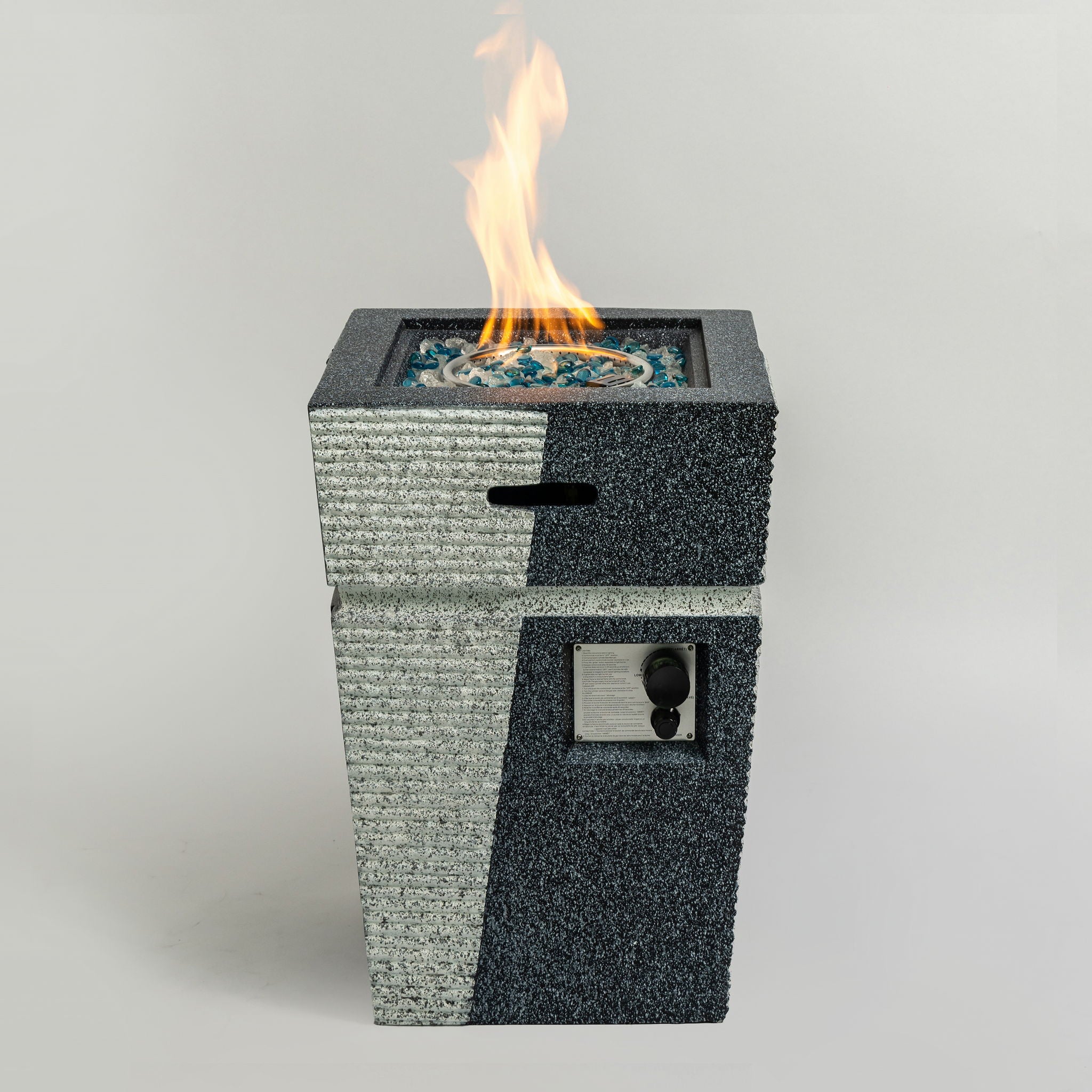 20" Propane Gas Fire Pit Table, 50000 Btu Square Concrete Fire Pit For Outside Patio Deck Garden Backyard - Light Gray Blue - Best Buy Furniture