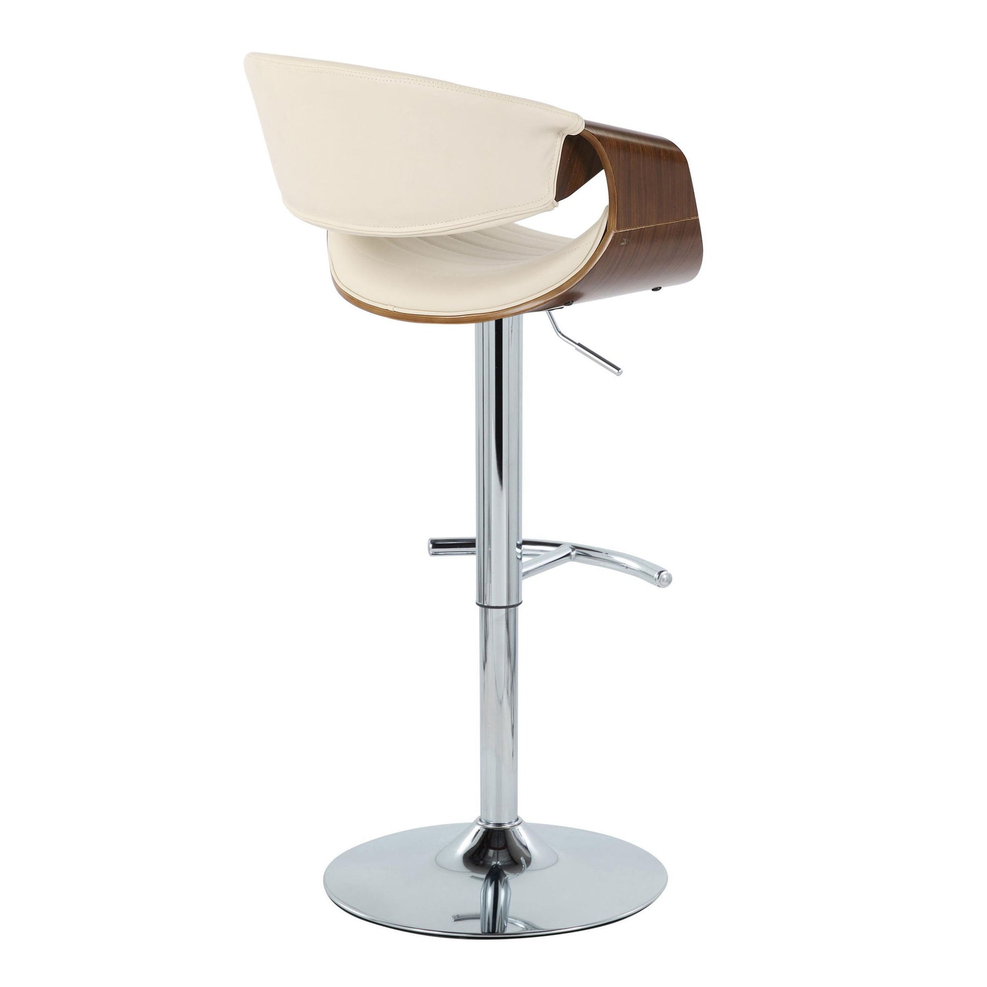 Symphony - Mid Century Modern Adjustable Barstool & Swivel With Rounded T Footrest (Set of 2) - Best Buy Furniture