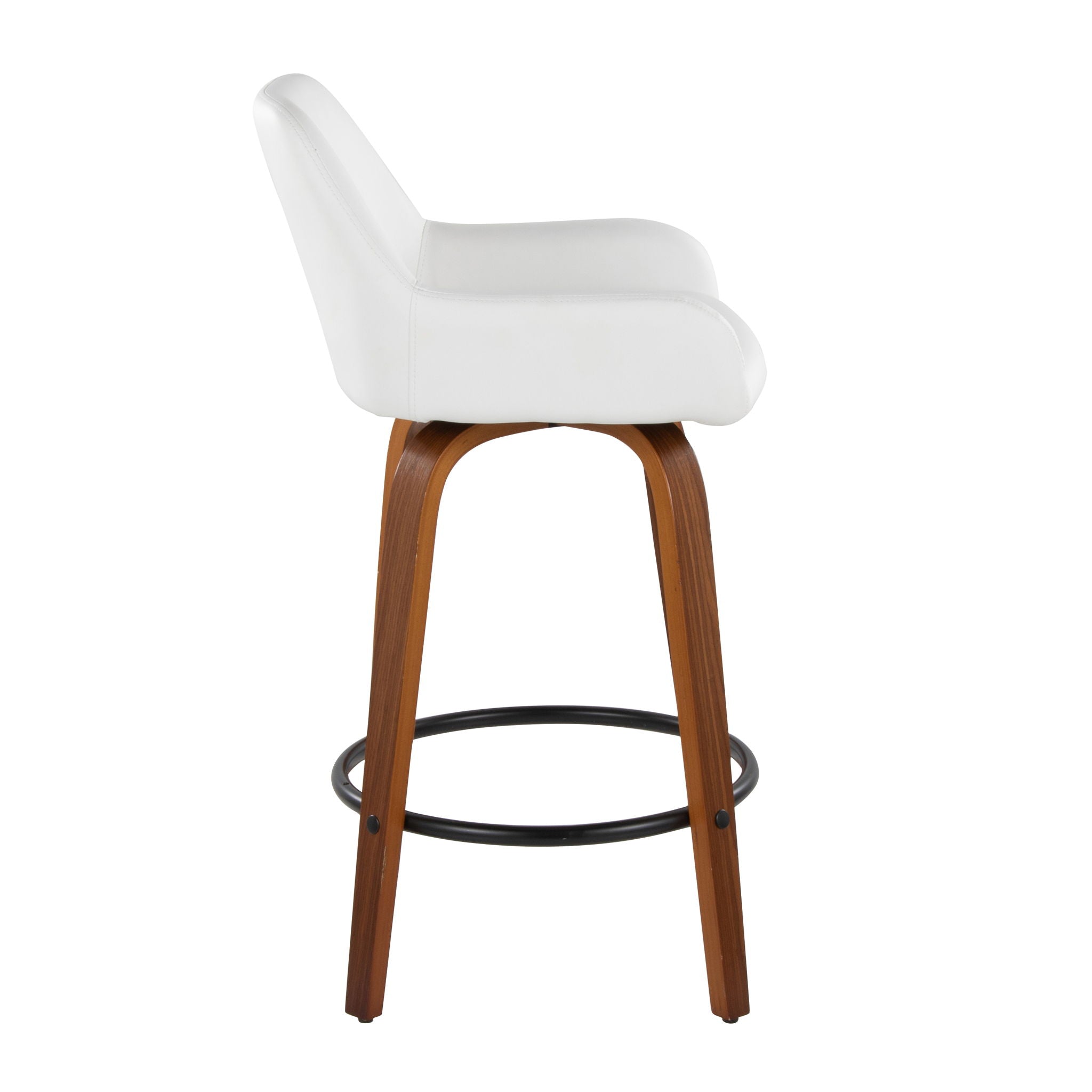 Daniella - Contemporary Fixed Height Counter Stool With Swivel With Round Footrest (Set of 2) - Best Buy Furniture