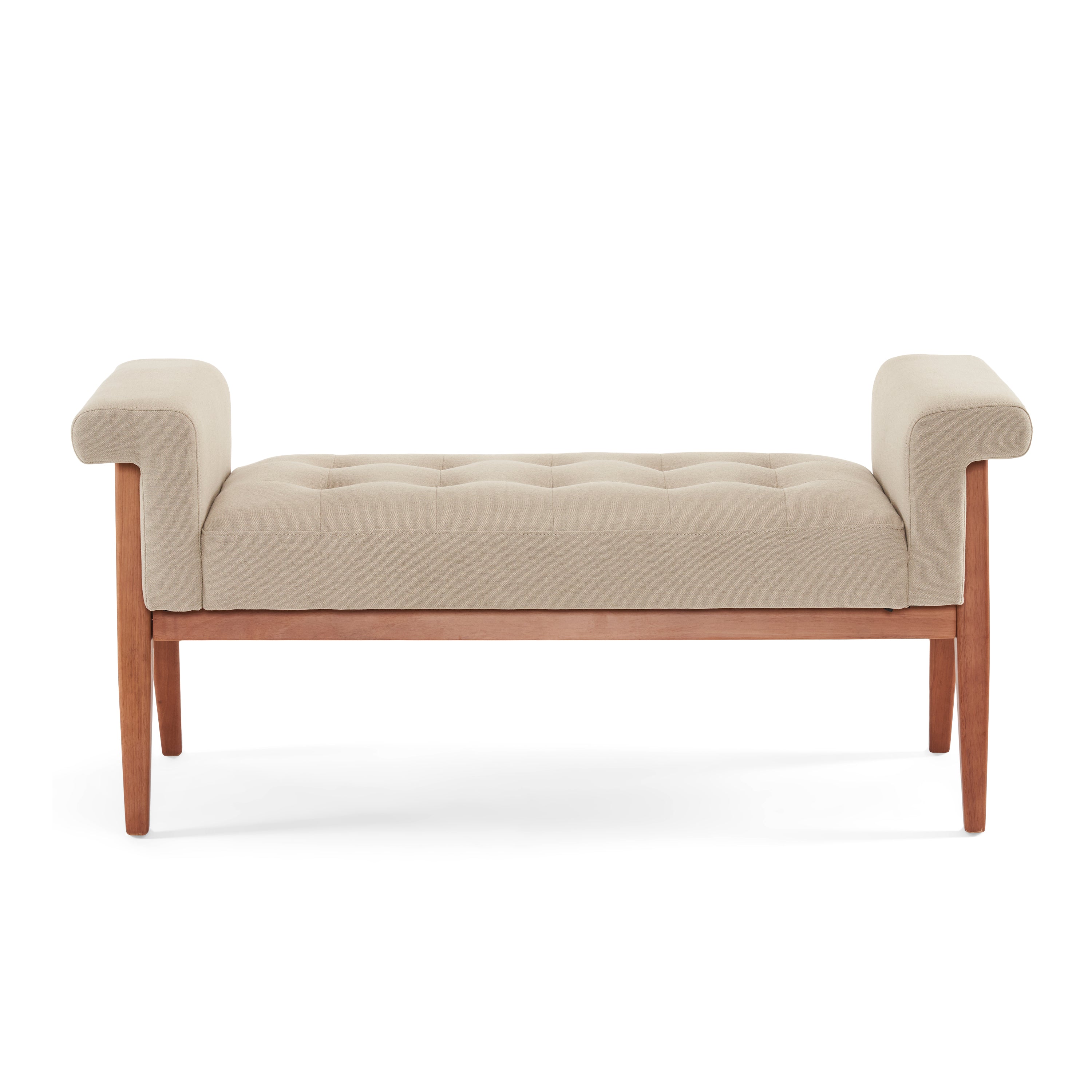 Beige Linen Tufted Ottoman – Elegant Footrest & Extra Seating - Best Buy Furniture