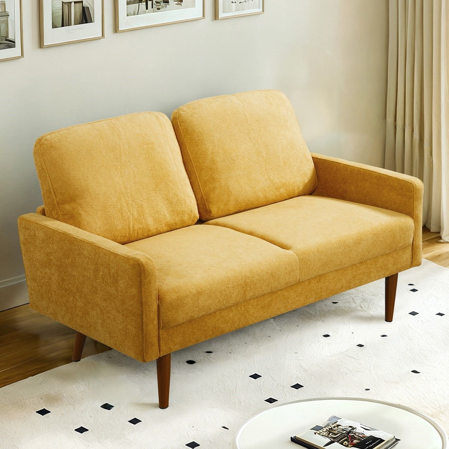 Loveseat Sofa, European Style With Sleek Design, Modern & Vintage Flair, Upholstered 2 Seater Couch - Best Buy Furniture