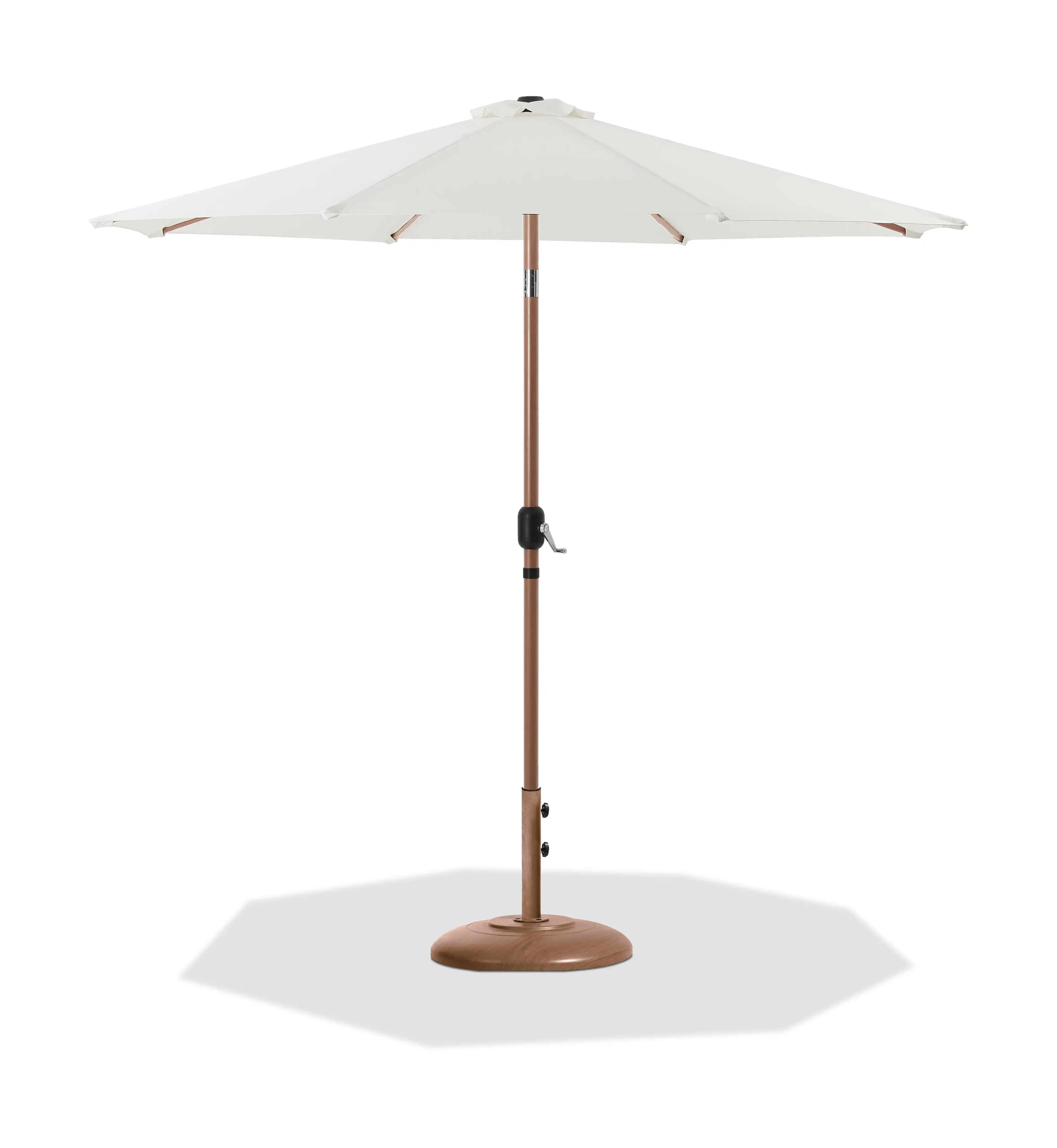 Fiji - Aluminum Patio Umbrella With Round Teak Base - Best Buy Furniture