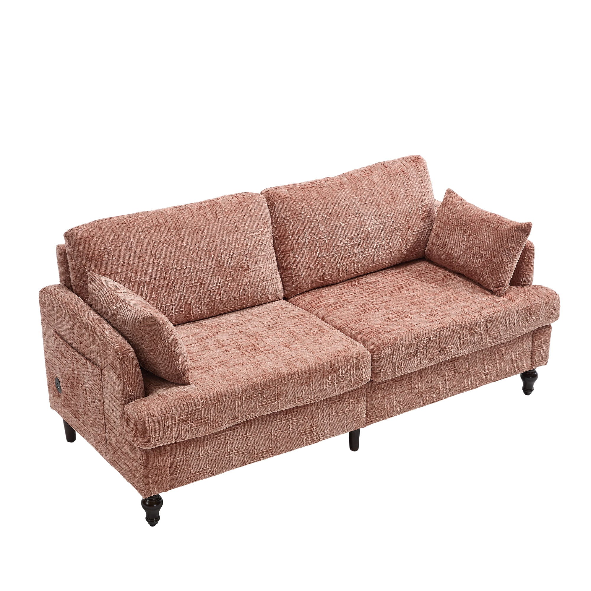 Chenille 2 Seater Sofa With LED Light, USB Charging Port, And Storage Bag - Best Buy Furniture
