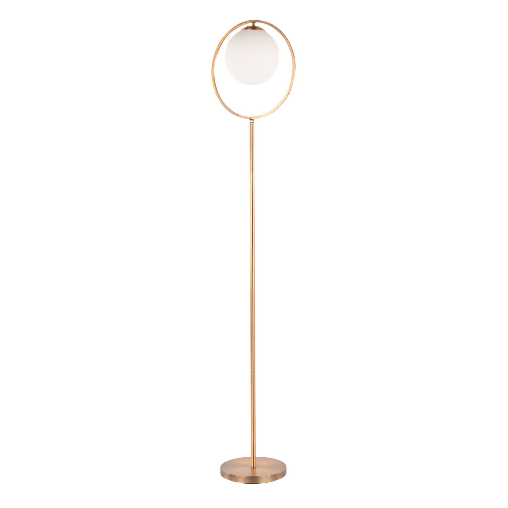 Moon - Contemporary Floor Lamp - Gold / Frosted - Best Buy Furniture