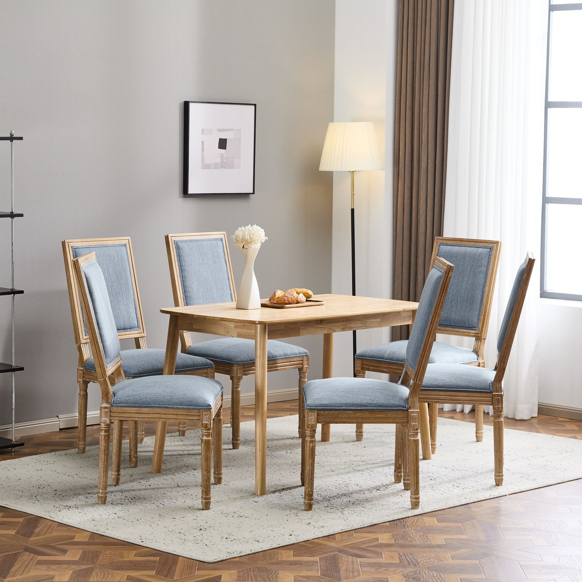 French Country Style Dining Chair With Upholstered Seating And Fluted Legs - Best Buy Furniture