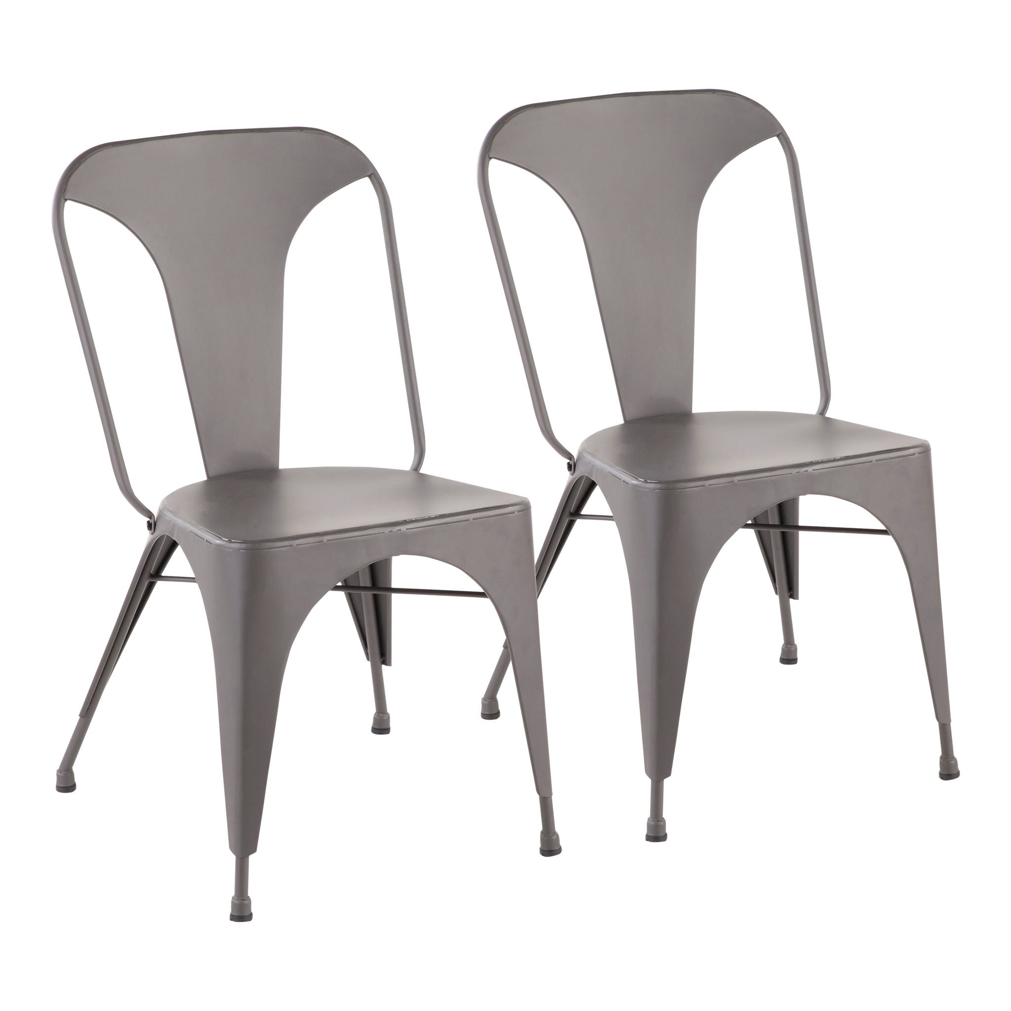 Austin - Industrial Dining Chair (Set of 2) - Matte Gray - Best Buy Furniture