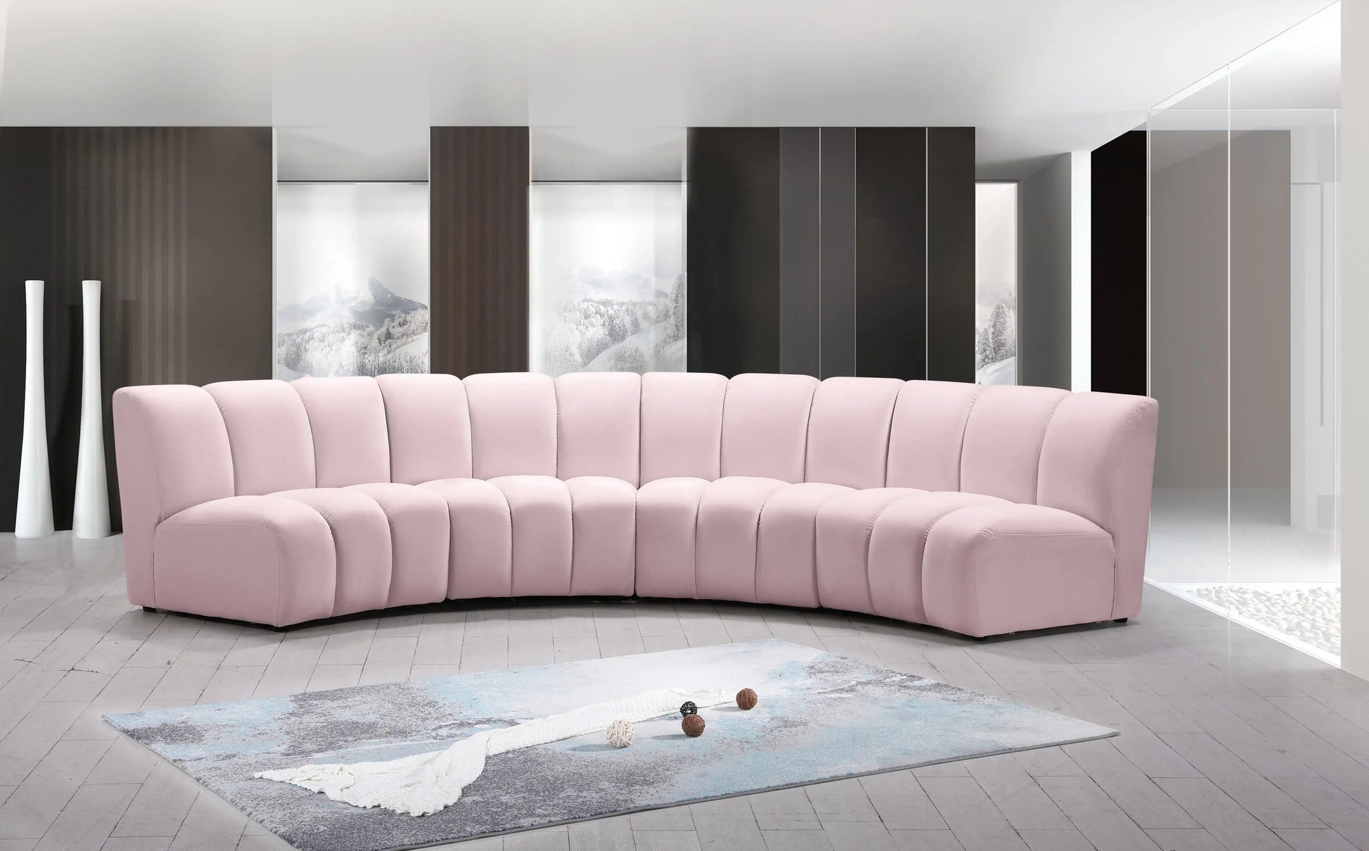 Infinity - 4 Piece Velvet Modular Sectional - Best Buy Furniture