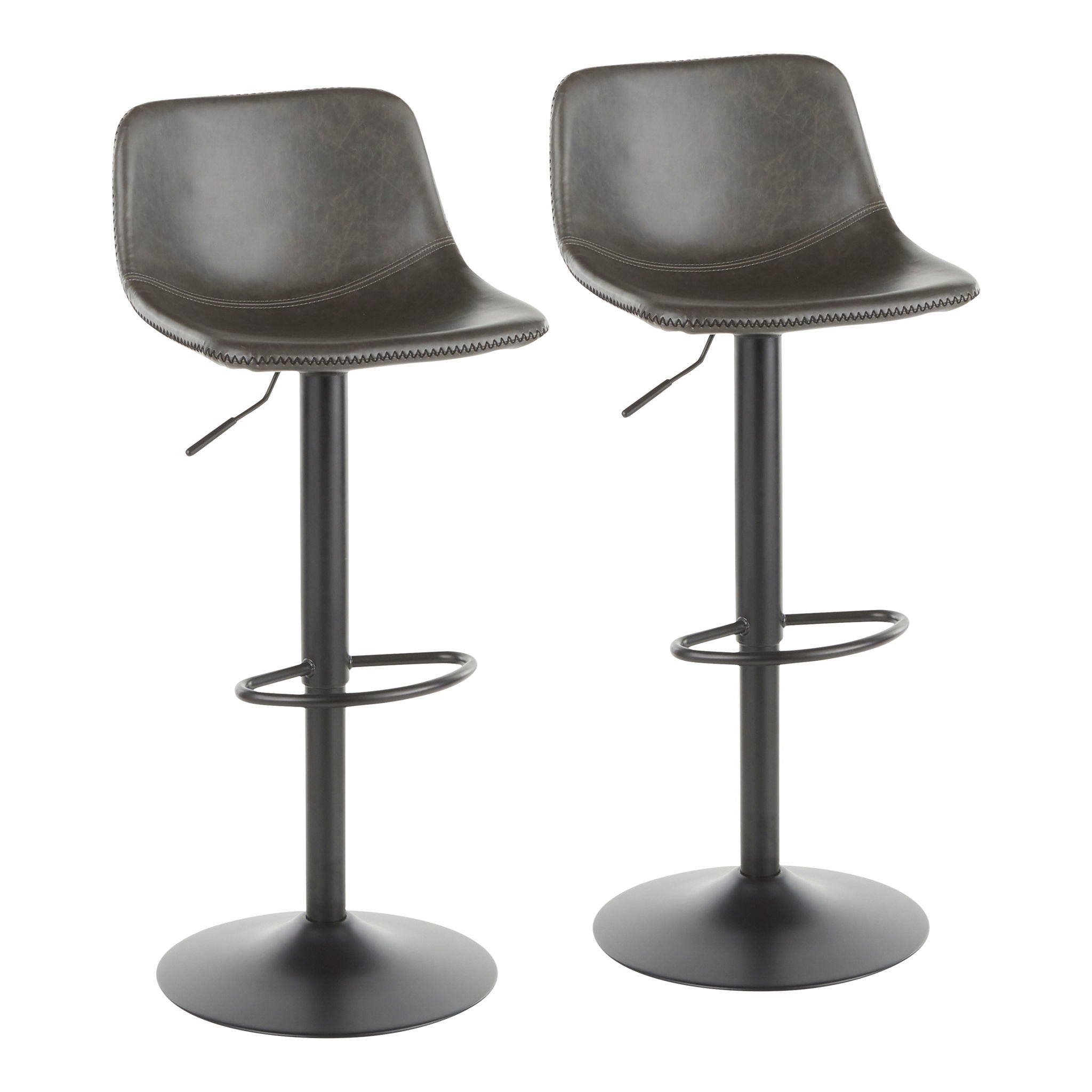 Duke - Industrial Adjustable Barstool (Set of 2) - Best Buy Furniture