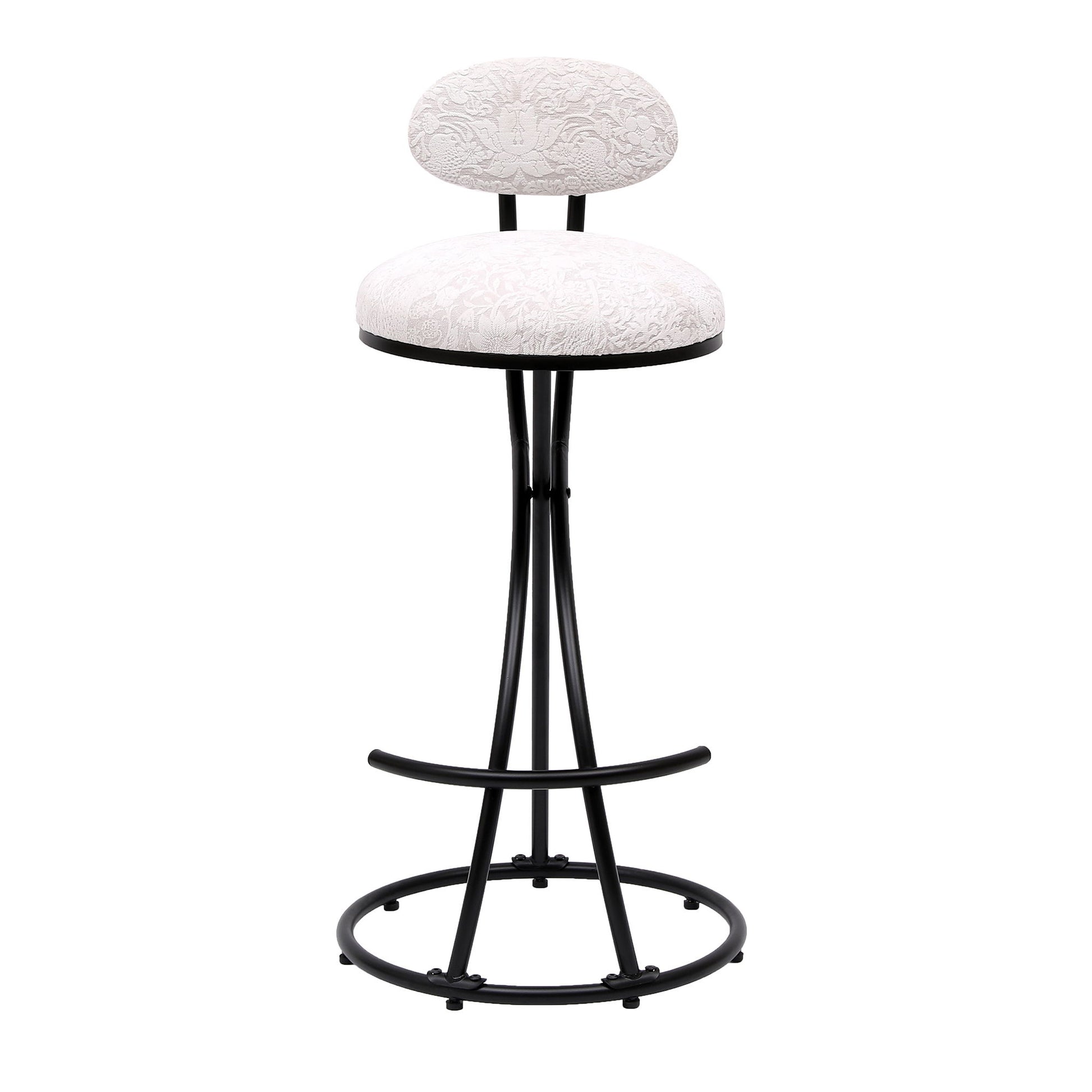 Round Print Bar Stools Upholstered Chairs For Kitchen (Set of 2) - Best Buy Furniture