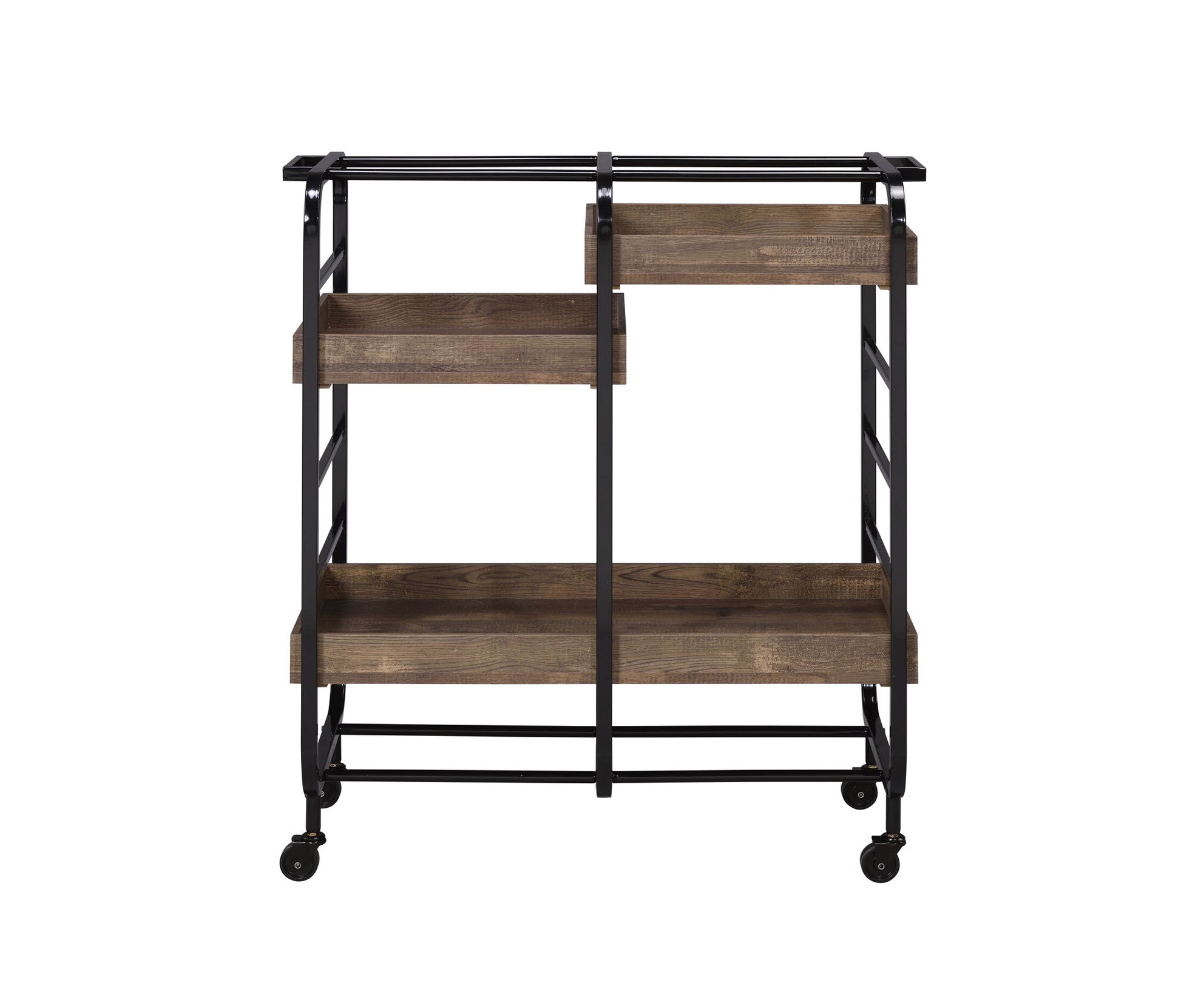 Vorrik - Serving Cart - Black / Walnut - Best Buy Furniture