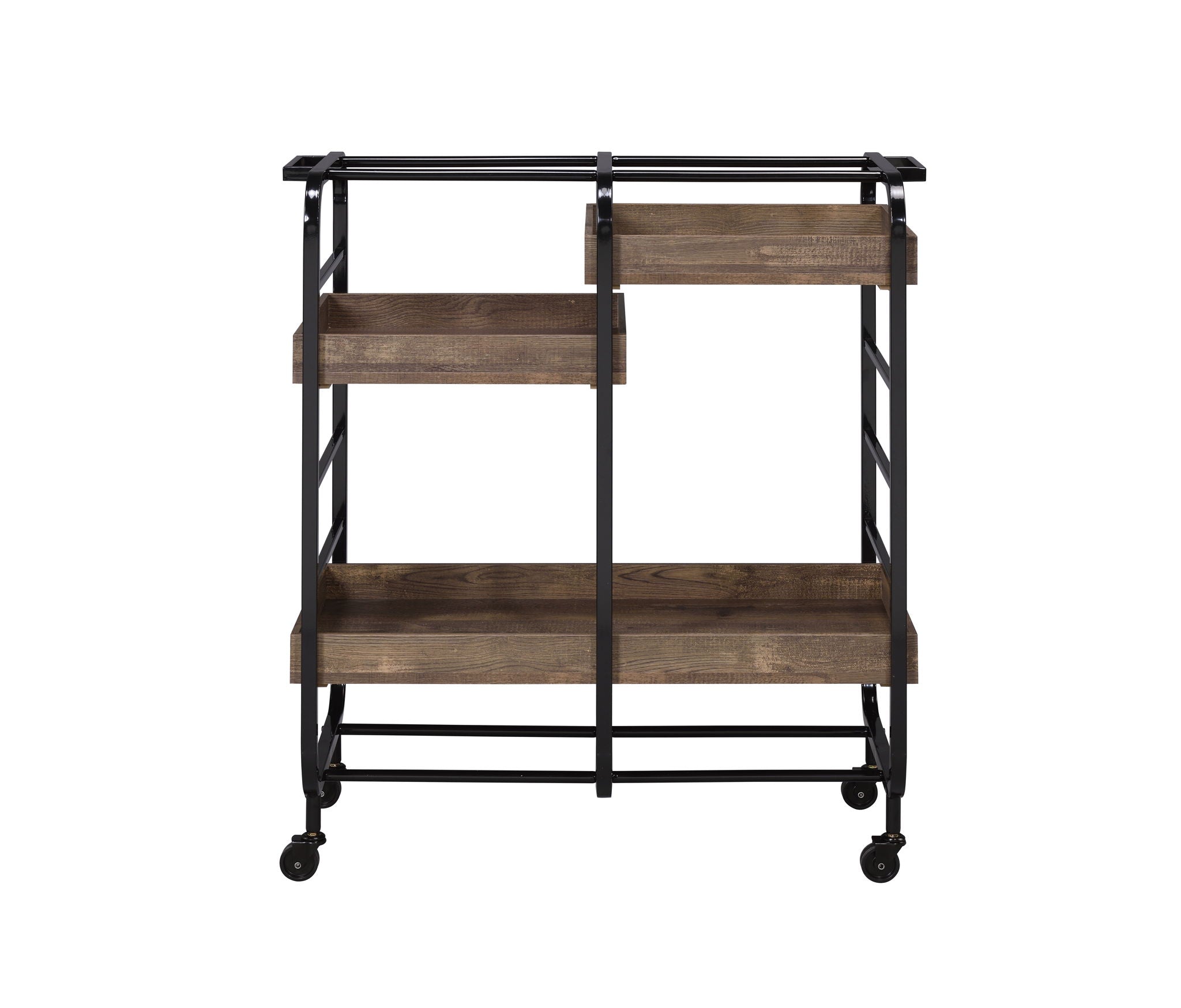 Vorrik - Serving Cart - Black / Walnut - Best Buy Furniture