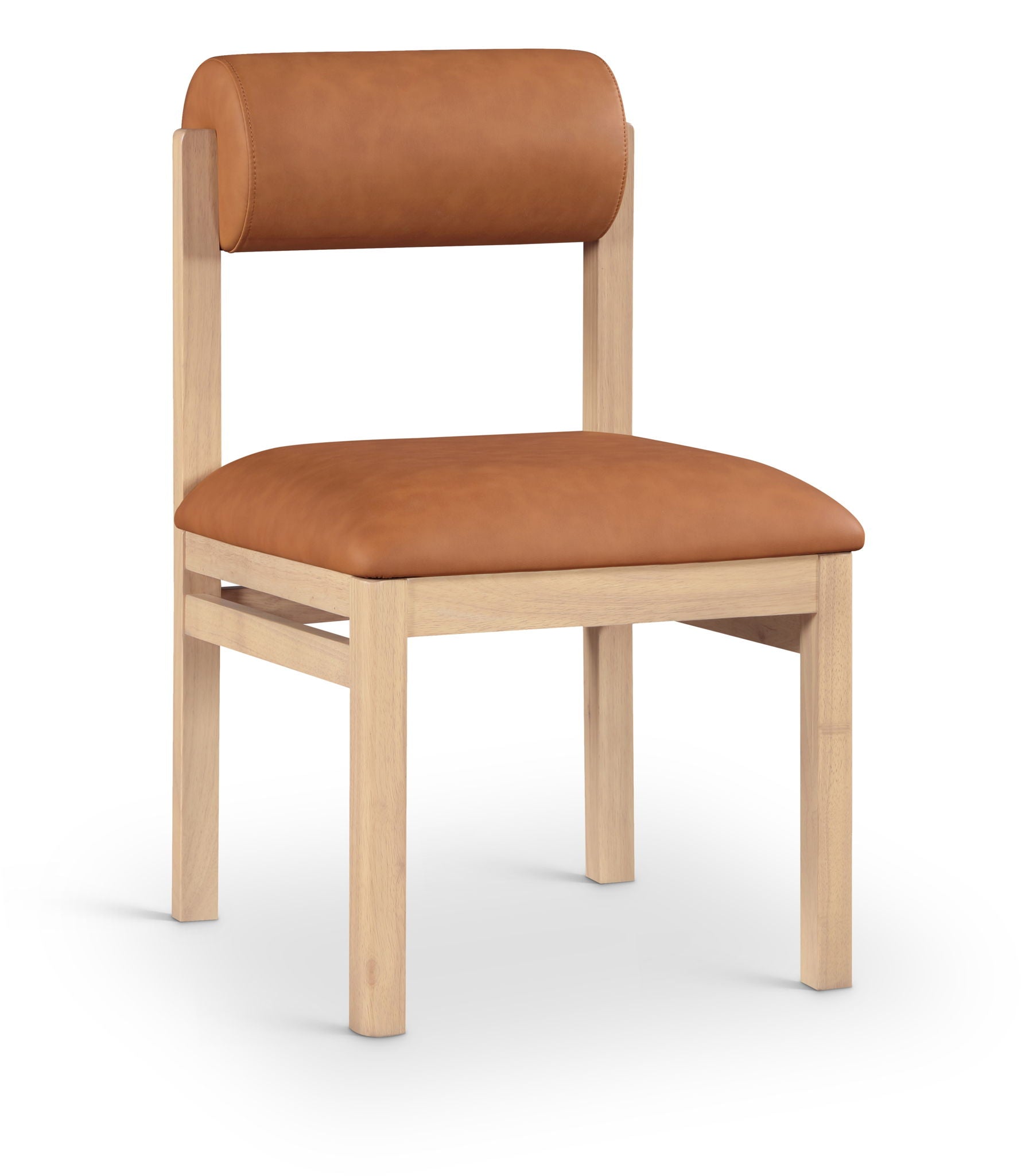 Roundhill - Faux Leather Dining Chair (Set of 2) - Natural Frame - Best Buy Furniture