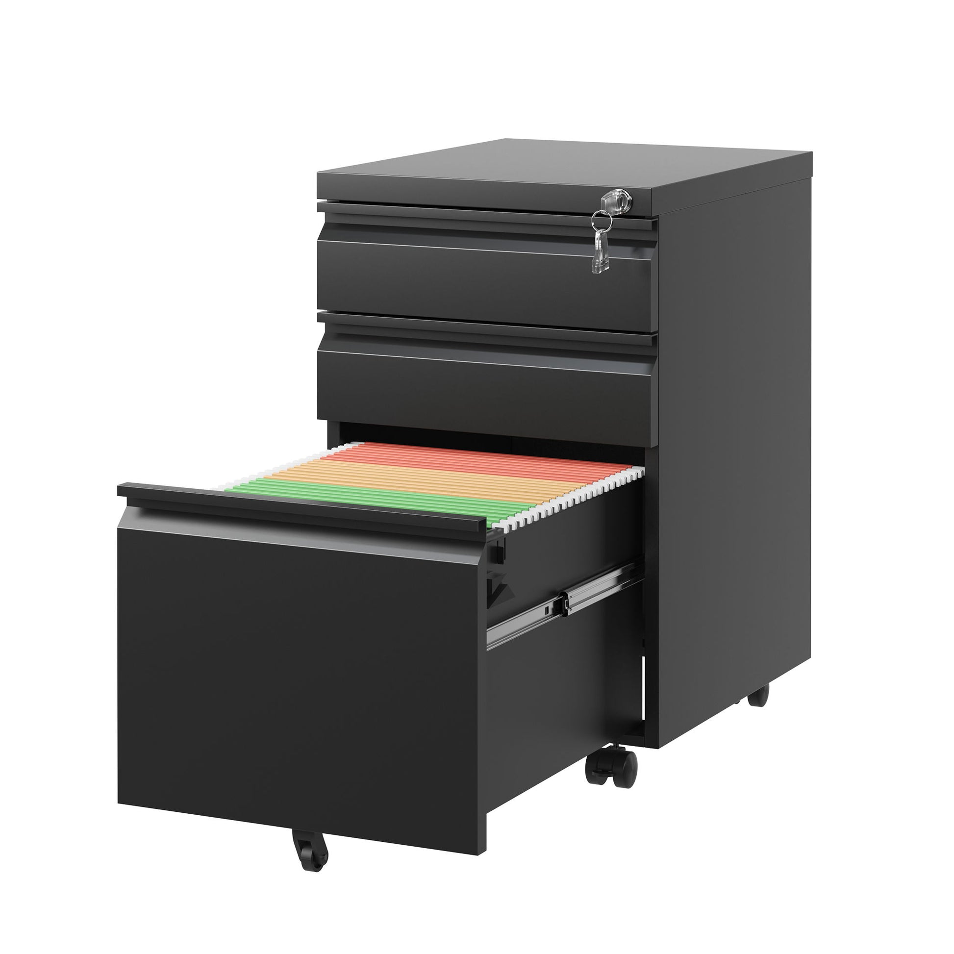 Metal Drawer Mobile File Cabinet With Lock For Home Office Organizer - Best Buy Furniture
