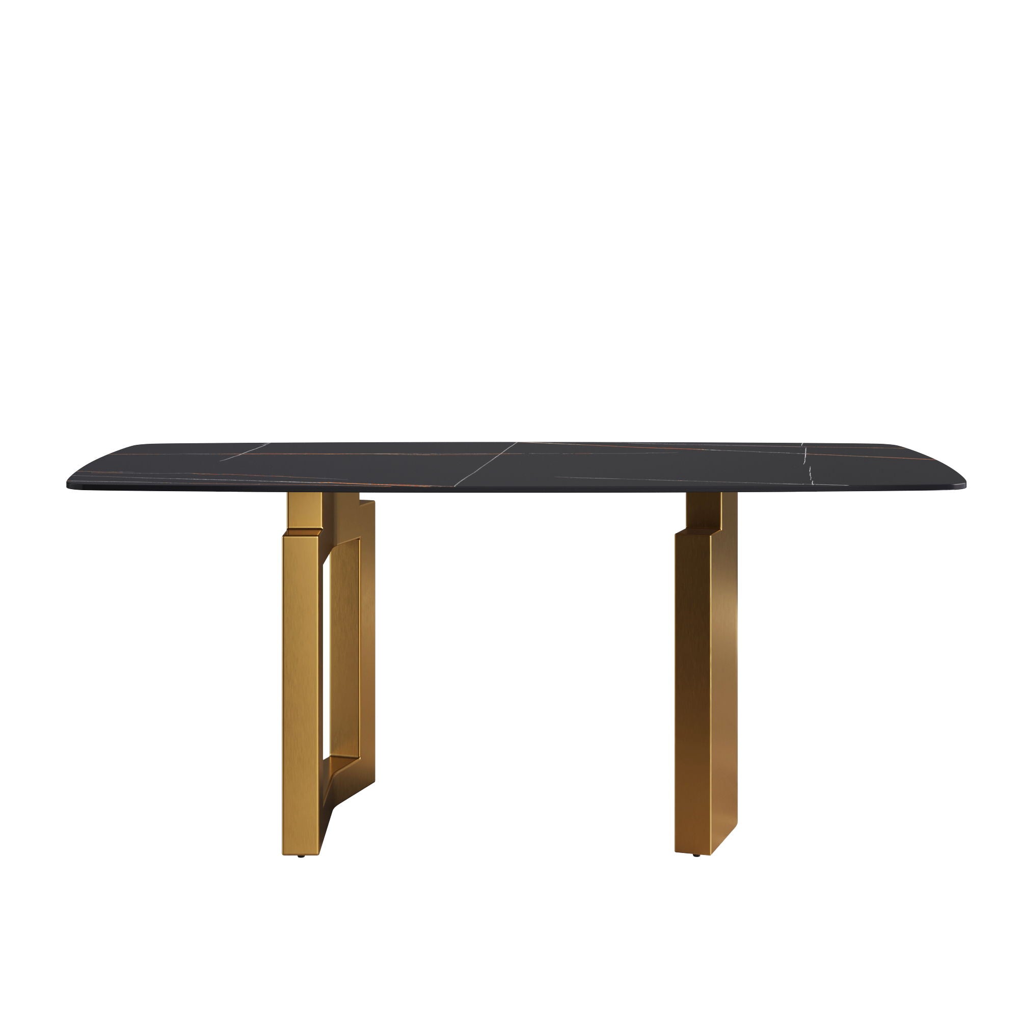 Modern Artificial Stone Dining Table, Can Accommodate 6-8 People - Black - Best Buy Furniture