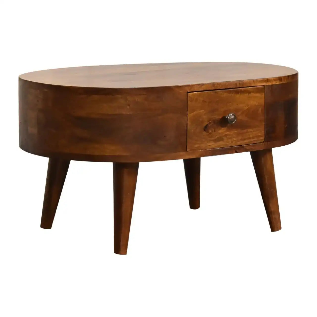 Mini Rounded Coffee Table - Chestnut - Best Buy Furniture