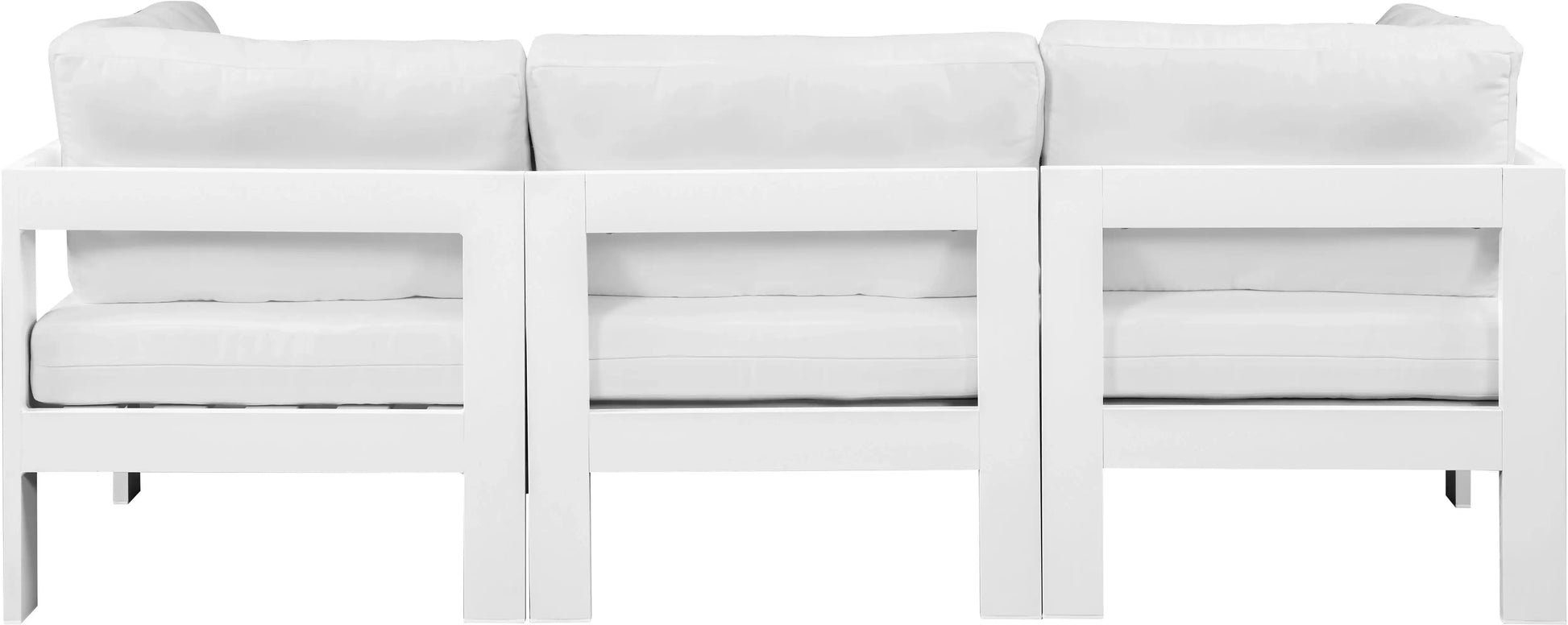 Nizuc - Outdoor Patio 3 Seat Modular Sofa With White Frame - Best Buy Furniture