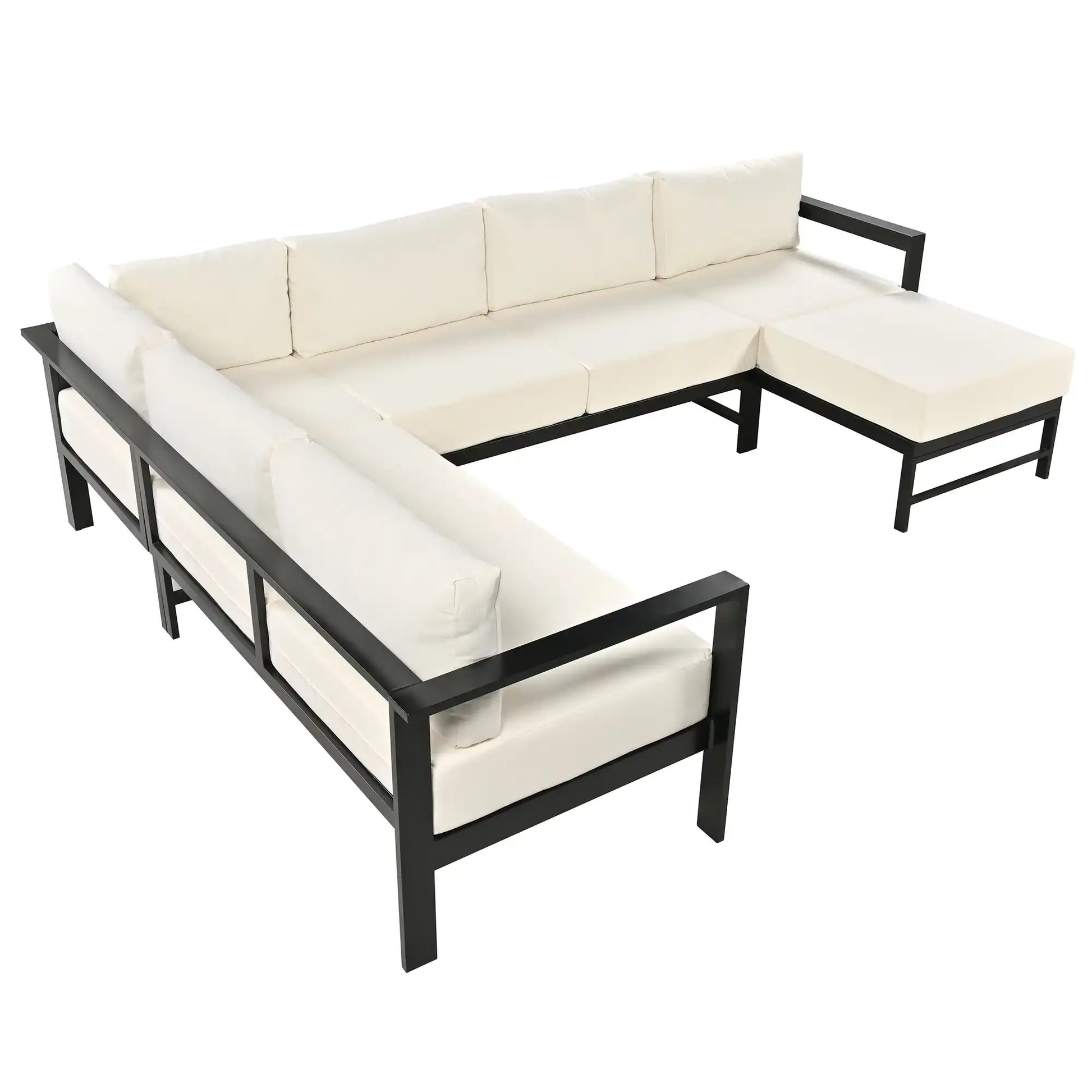 U-shaped multi-person outdoor sofa set, suitable for gardens, backyards, and balconies. - Best Buy Furniture