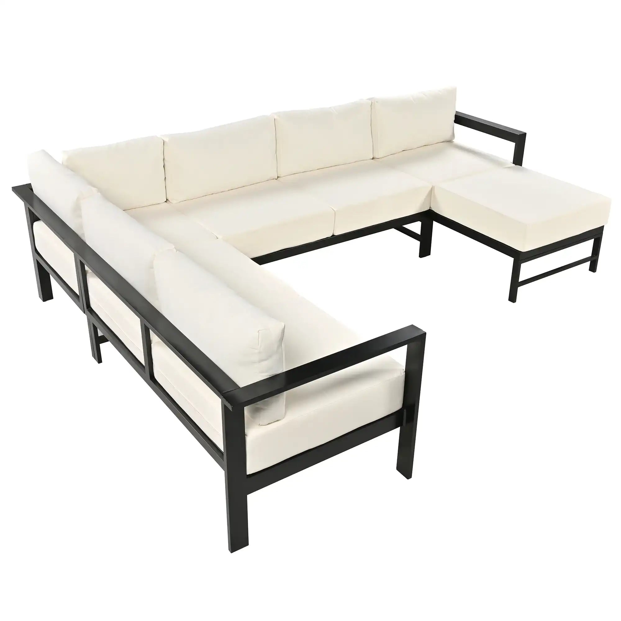 U-shaped multi-person outdoor sofa set, suitable for gardens, backyards, and balconies. - Best Buy Furniture
