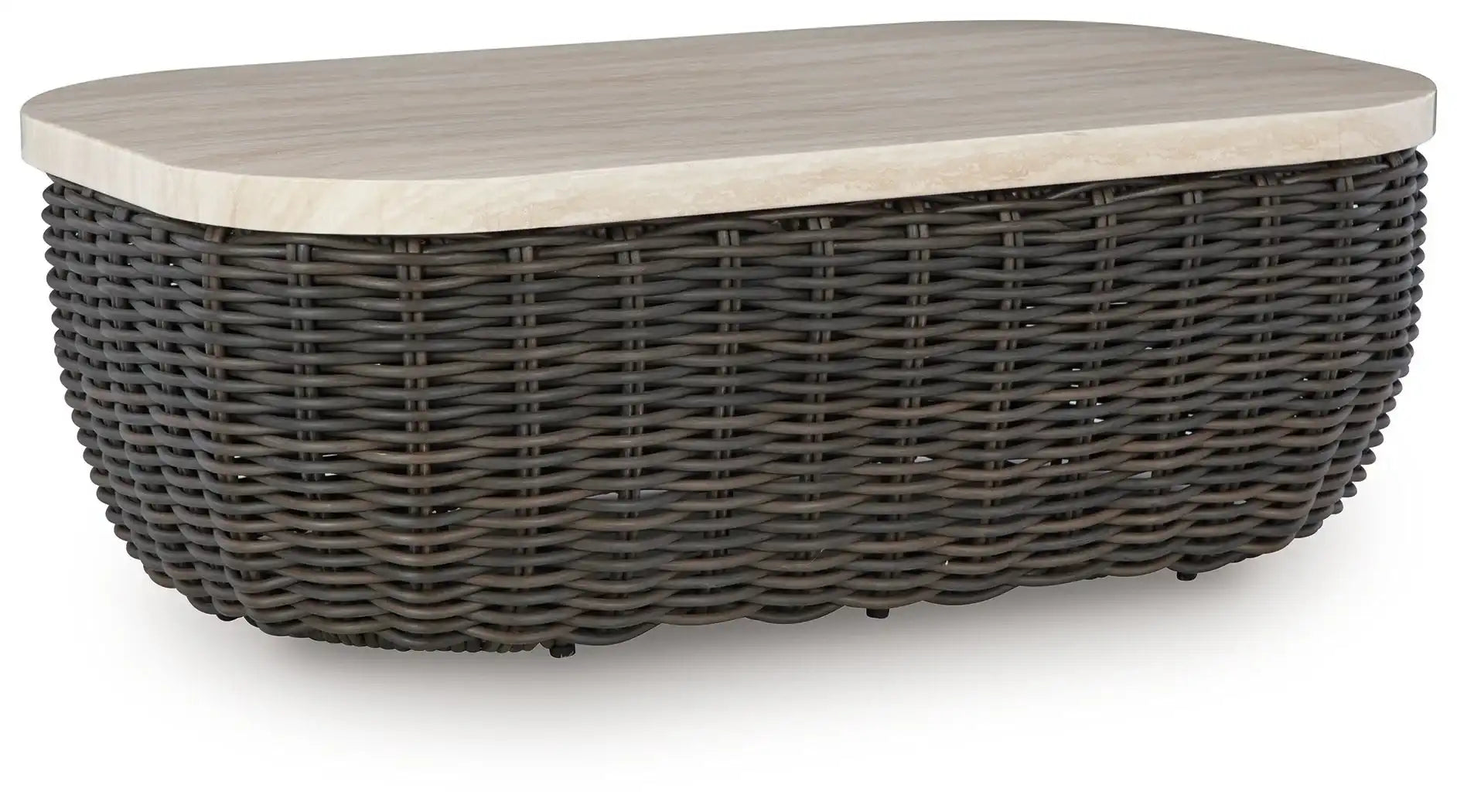 Kimora - Rectangular Cocktail Table - Beige / Dark Brown - Best Buy Furniture