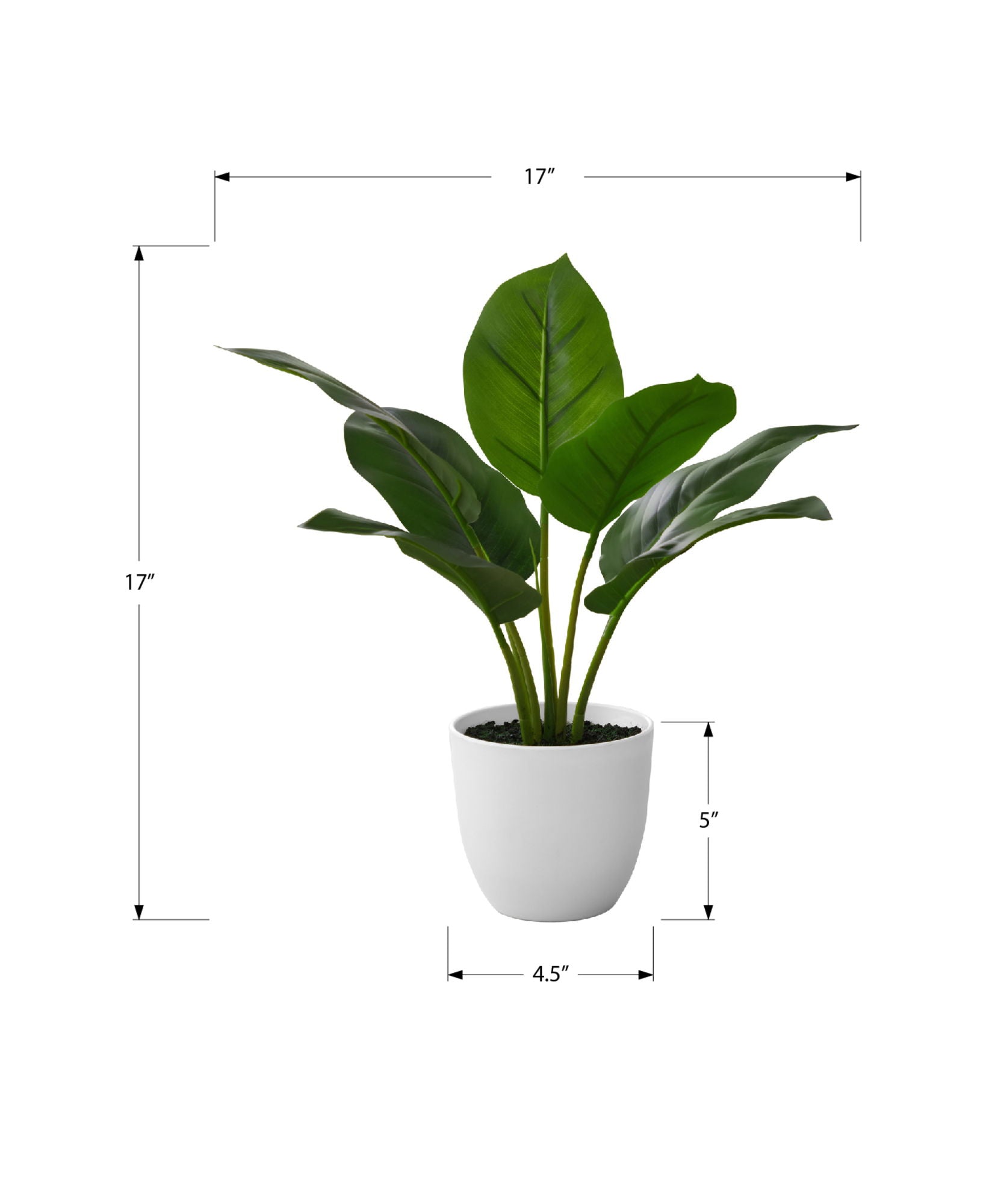 17" Tall, Artificial Plant, Aureum, Indoor, Faux, Fake, Table, Greenery, Potted, Real Touch, Decorative - Green / White - Best Buy Furniture