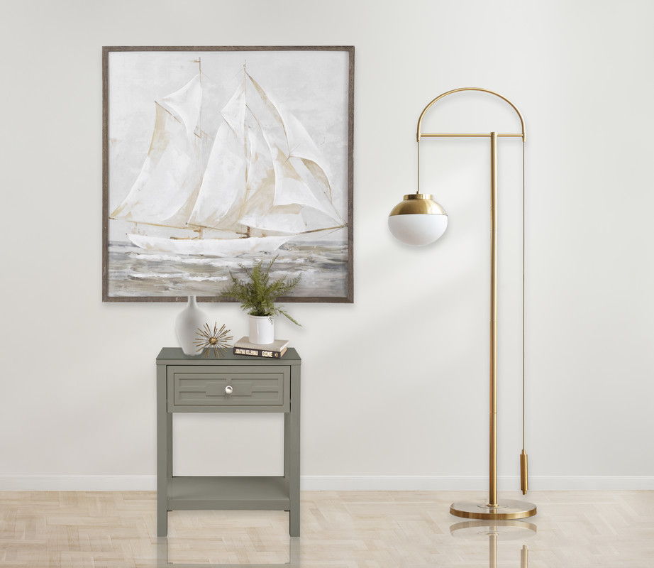 Dylan - Wooden End Side Table Nightstand With Glass Top And Drawer - Best Buy Furniture