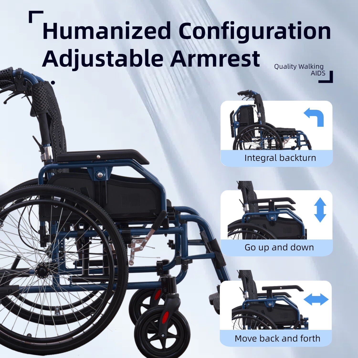 Premium Foldable Transport Wheelchair For Adults