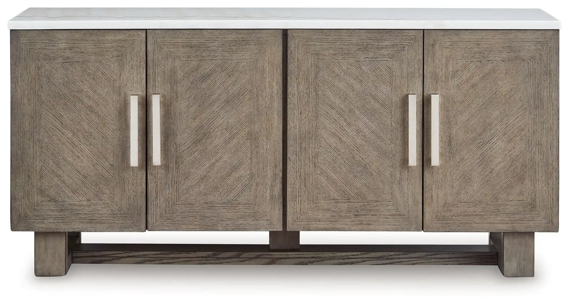 Loyaska - Extra Large TV Stand - Grayish Brown / White - Best Buy Furniture