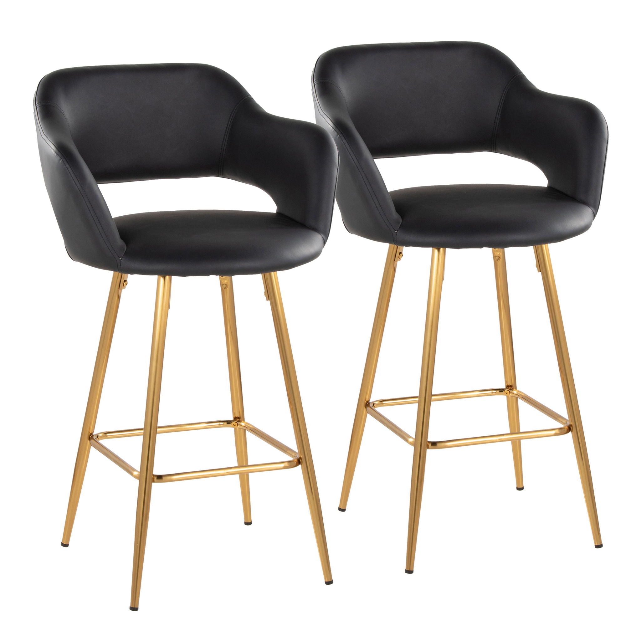 Margarite - Contemporary Fixed Height Counter Stool With Footrest (Set of 2) With Square - Best Buy Furniture