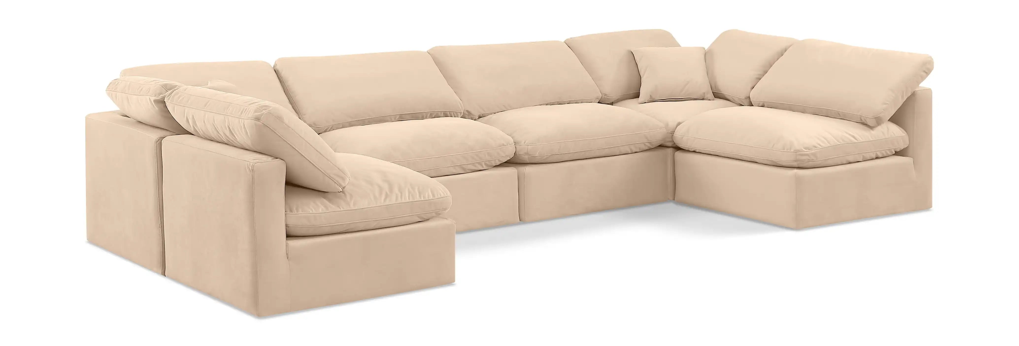 Indulge - Velvet 6 Piece Modular U-Shaped Sectional - Best Buy Furniture