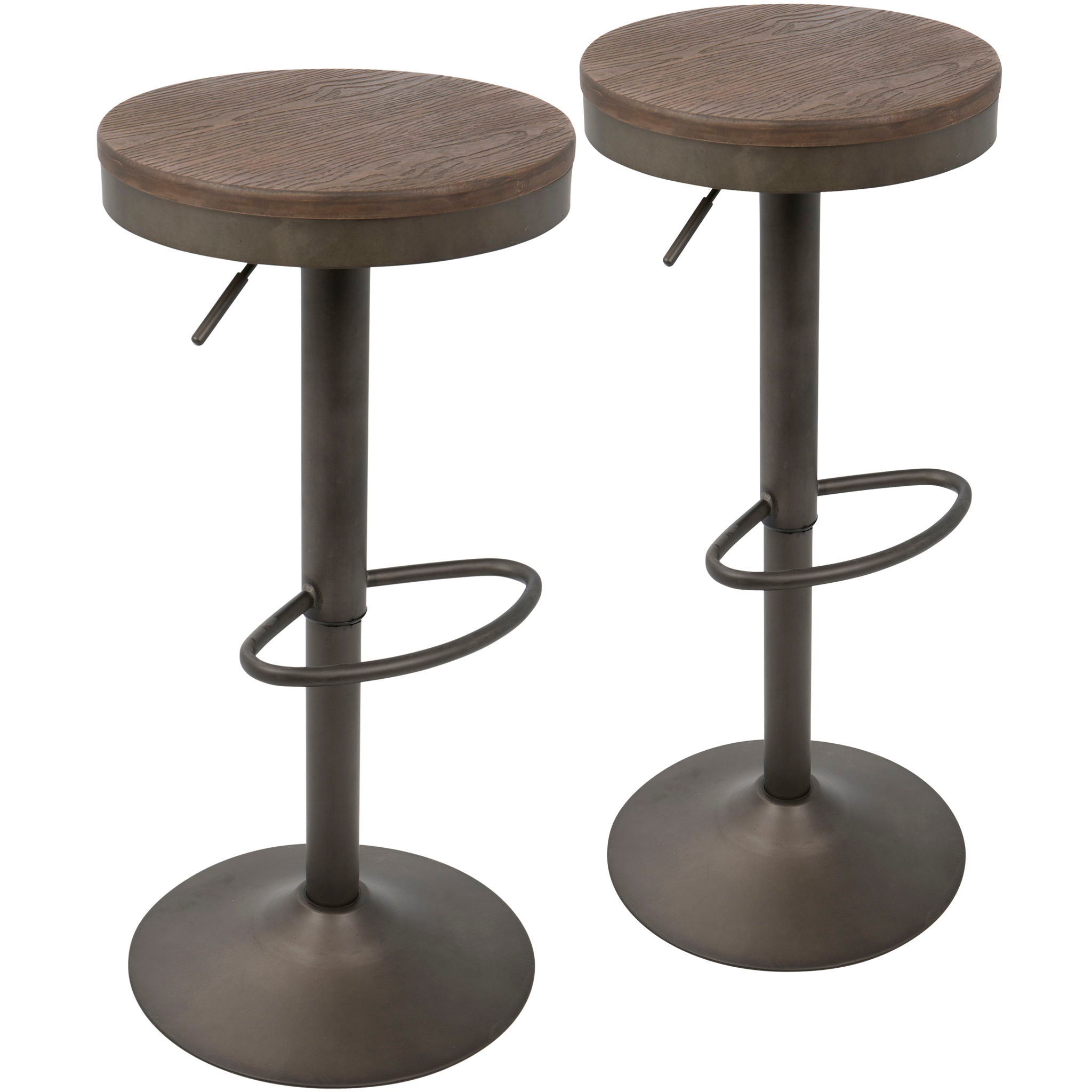 Dakota - Industrial Design Adjustable Barstool (Set of 2) - Best Buy Furniture