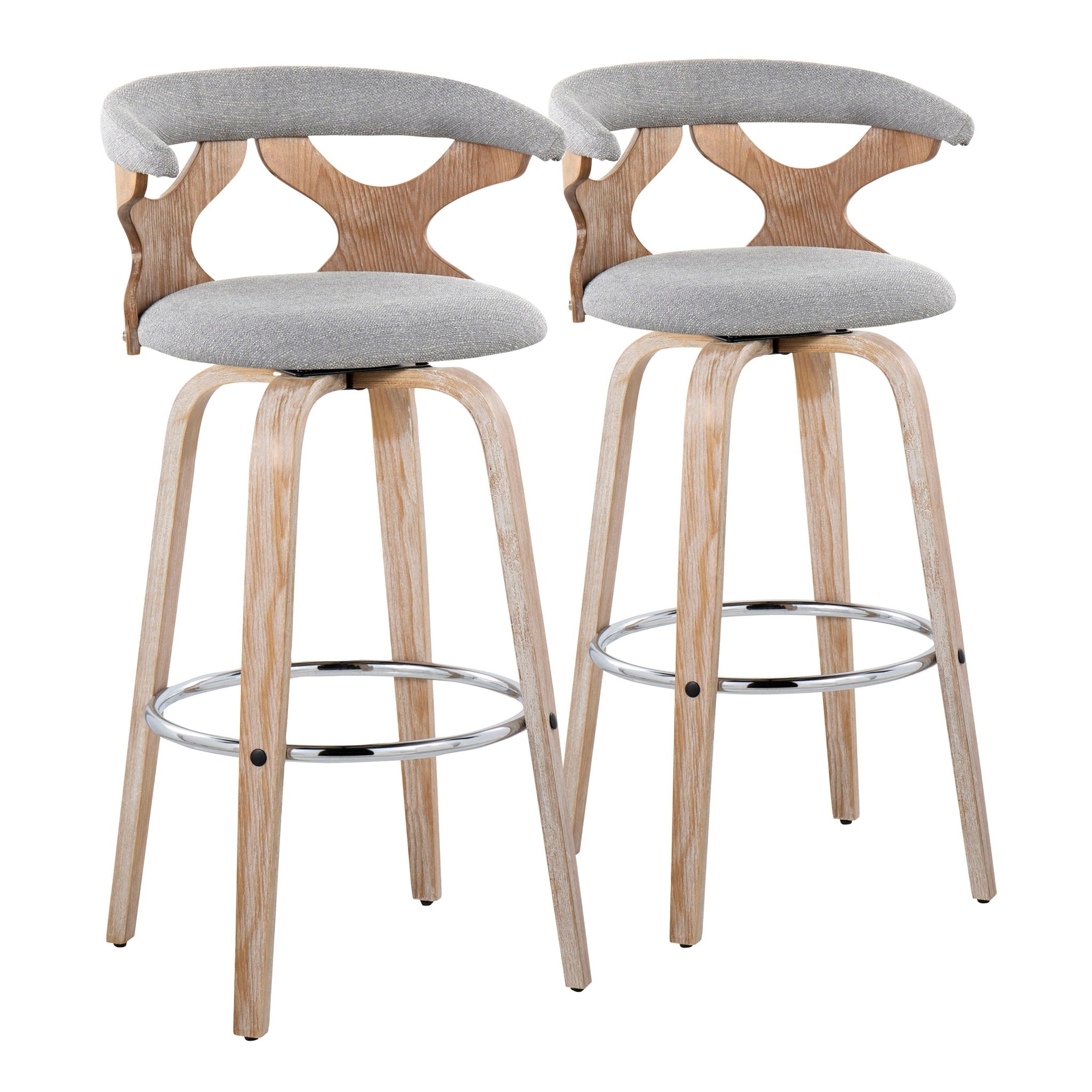 Gardenia - Contemporary Fixed Height Barstool With Swivel With Round Footrest (Set of 2) - Best Buy Furniture