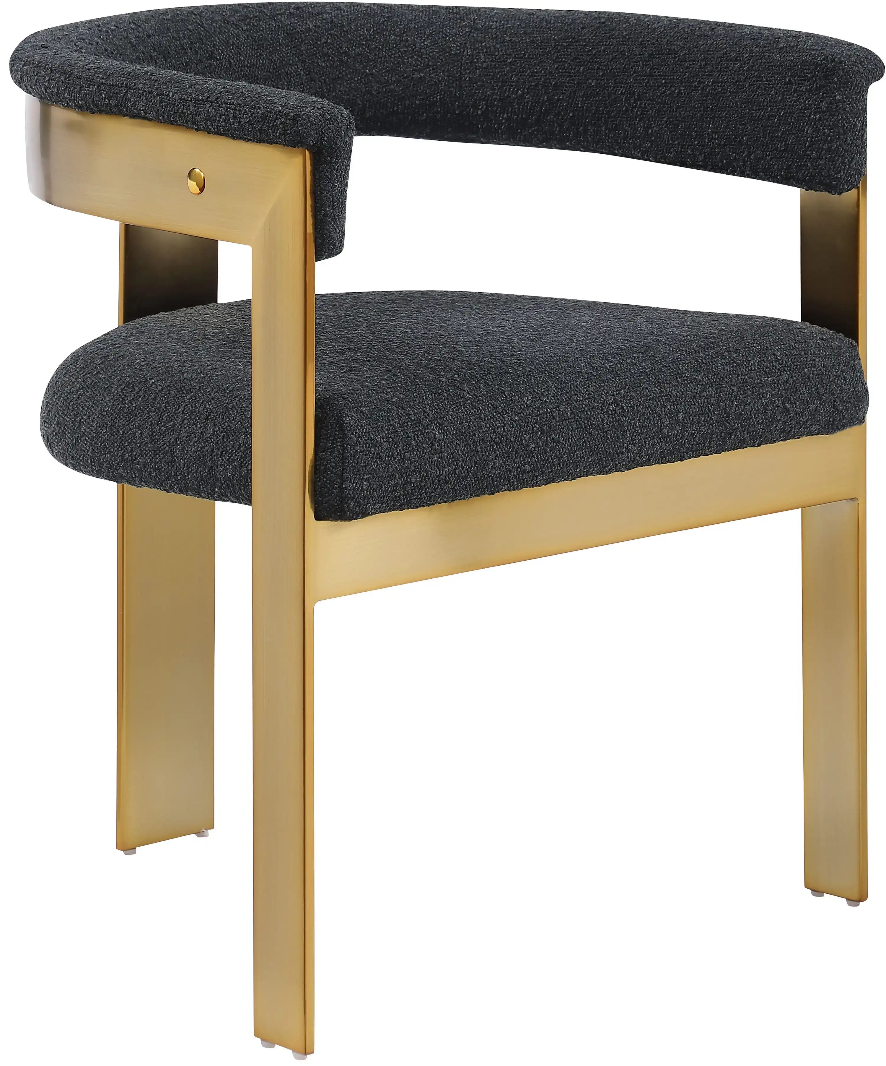 Romeo - Boucle Dining Chair With Gold Base (Set of 2) - Best Buy Furniture