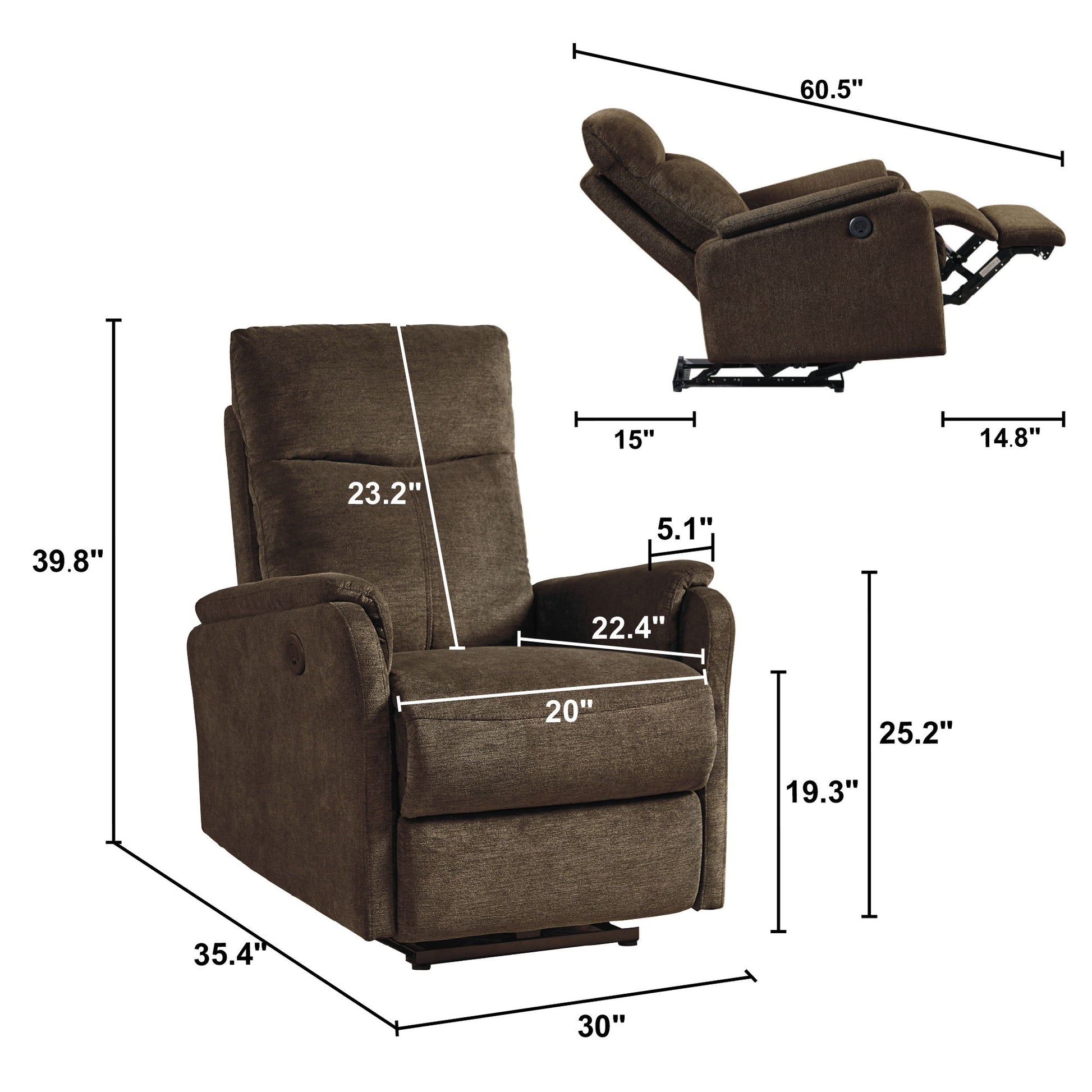 Recliner Chair With Power Function Easy Control Big Stocks, Recliner Single Chair For Living Room, Bed Room - Best Buy Furniture