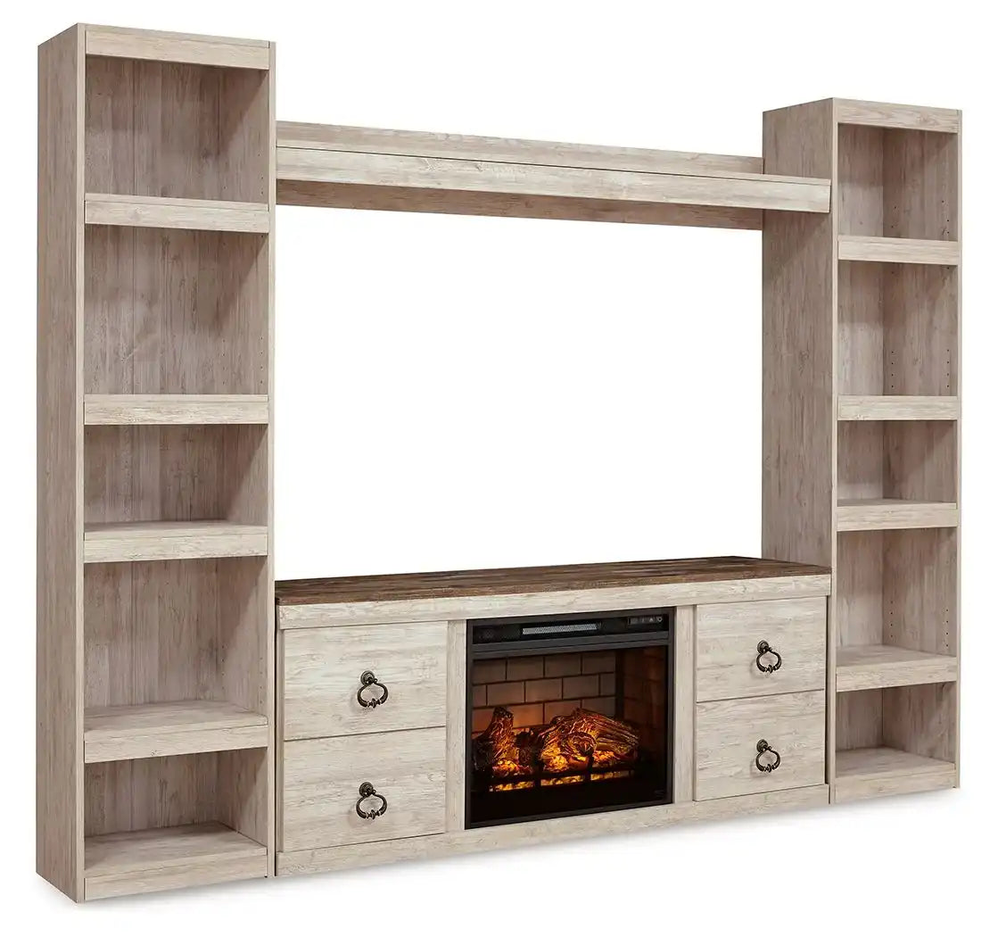 Willowton - Entertainment Center With Fireplace Option - Best Buy Furniture