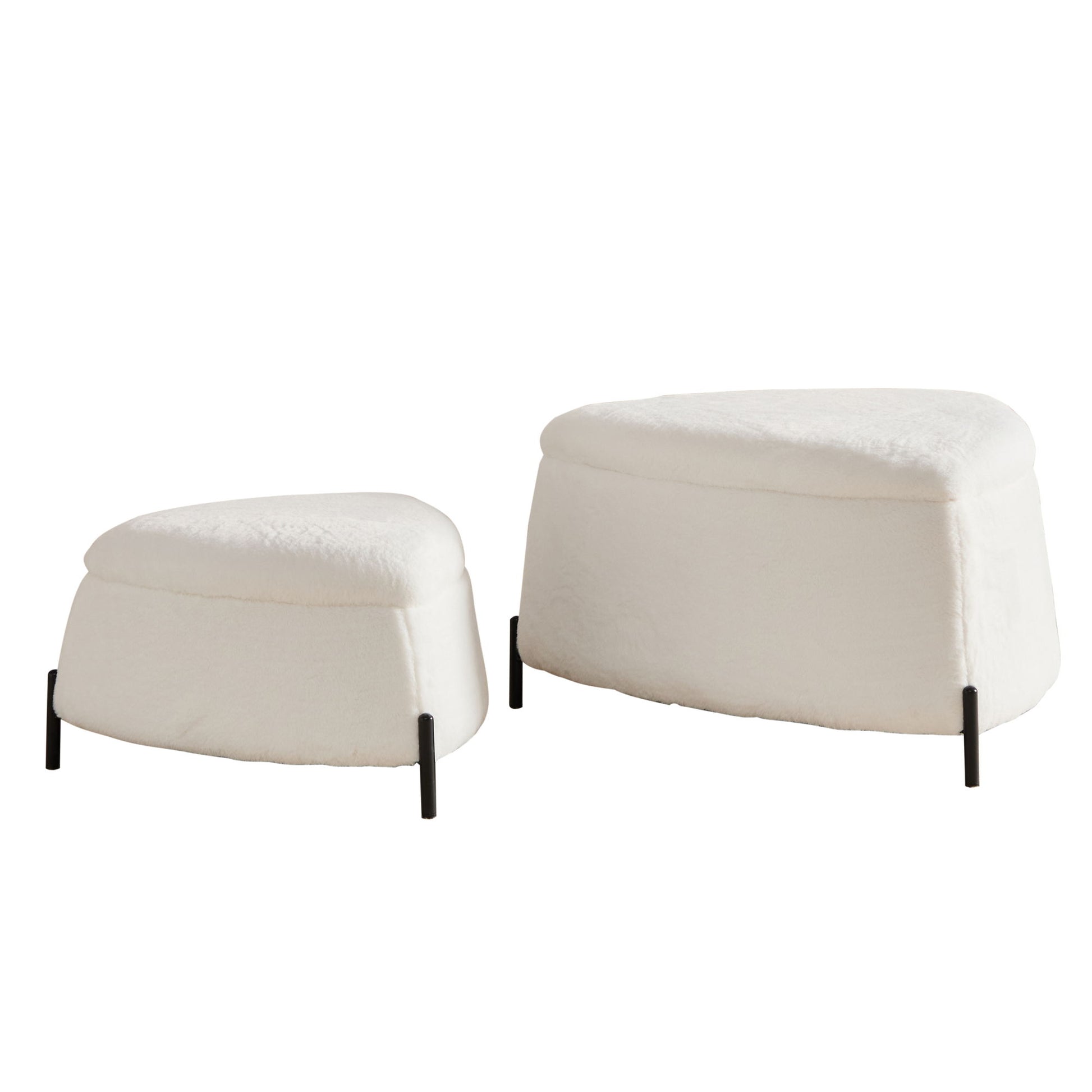 Upholstered Storage Ottoman Set With Reversible Lid - Best Buy Furniture
