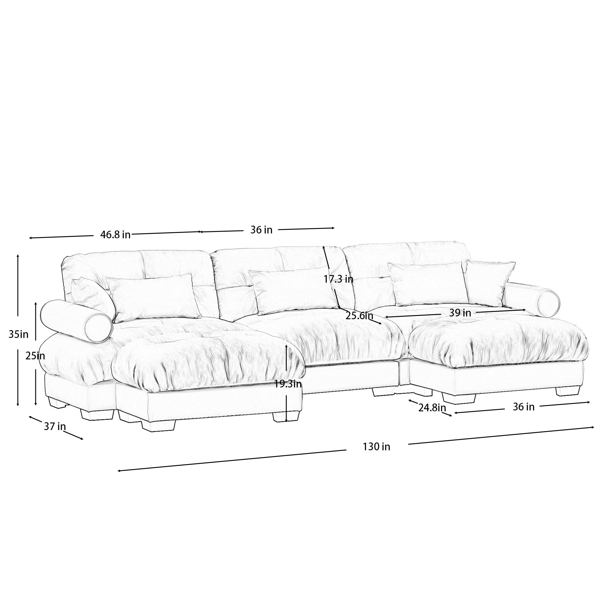Super Comfort Oversized Modular Sectional Sofa With Movable Ottoman - Best Buy Furniture
