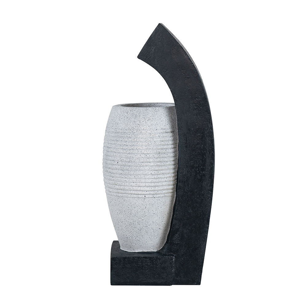 Water Fountain With Vase Design, With Light And Pump, For Indoor And Outdoor - Black / White - Best Buy Furniture