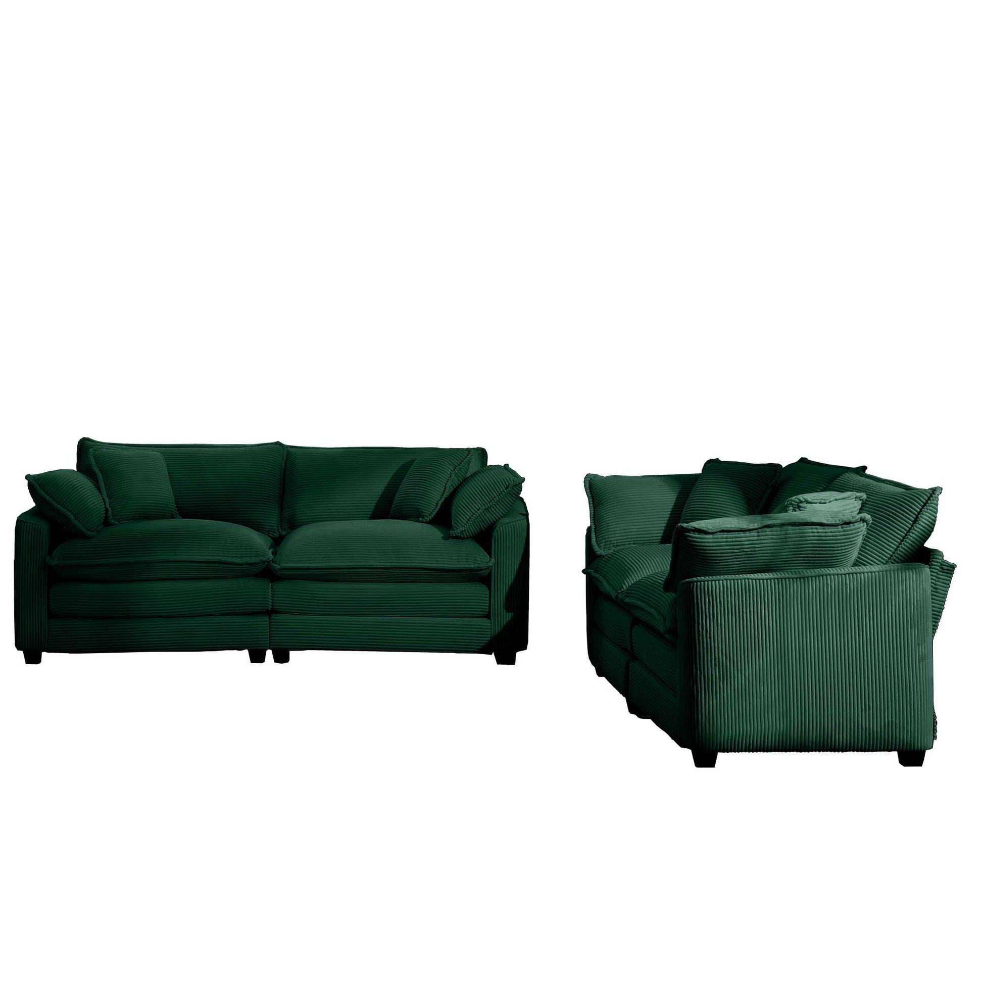 Elegant Corduroy Oversized Sectional Sofa Set With Deep Seats And Flexible Layout - Best Buy Furniture