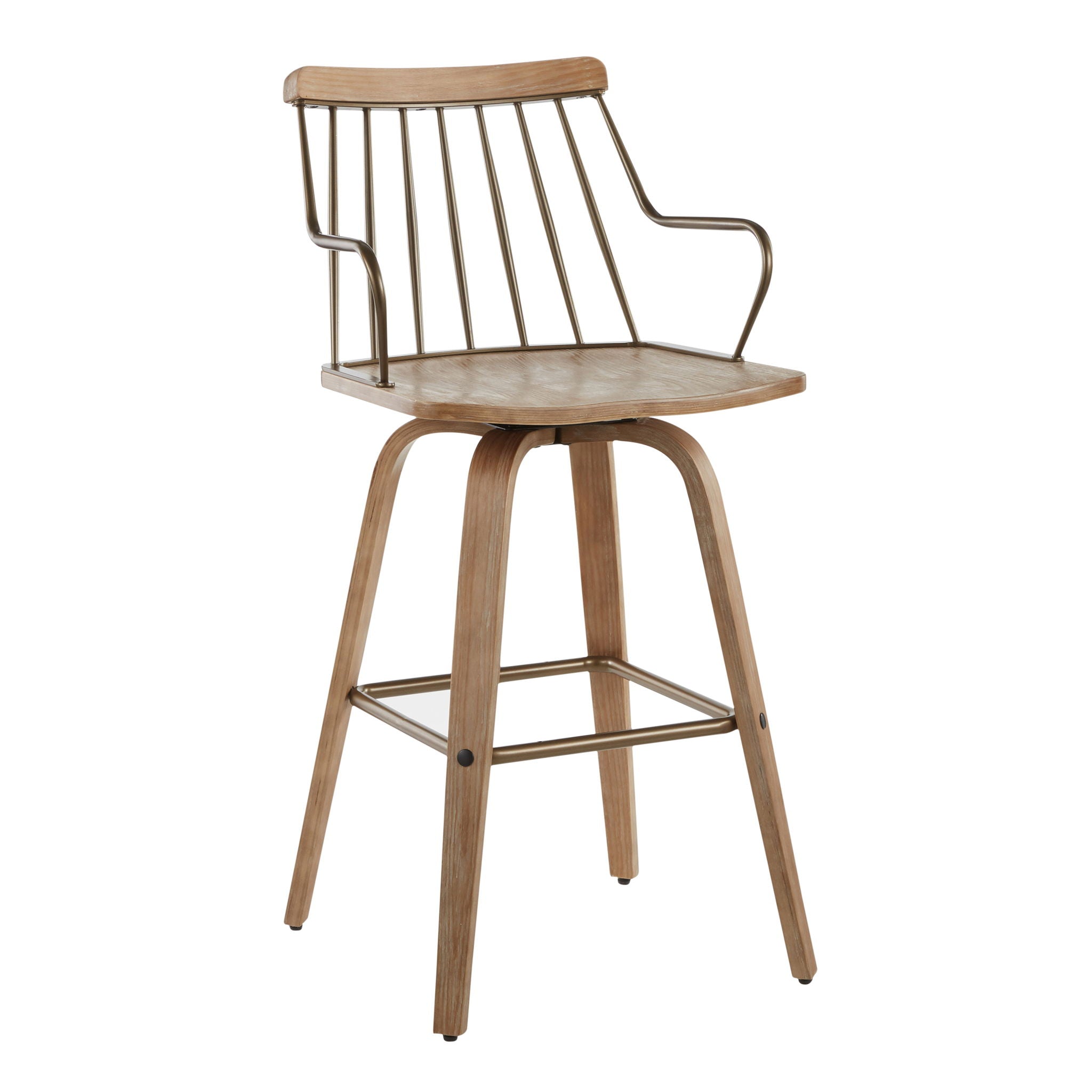 Preston - Farmhouse Counter Stool - White Washed / Antique Copper - Best Buy Furniture